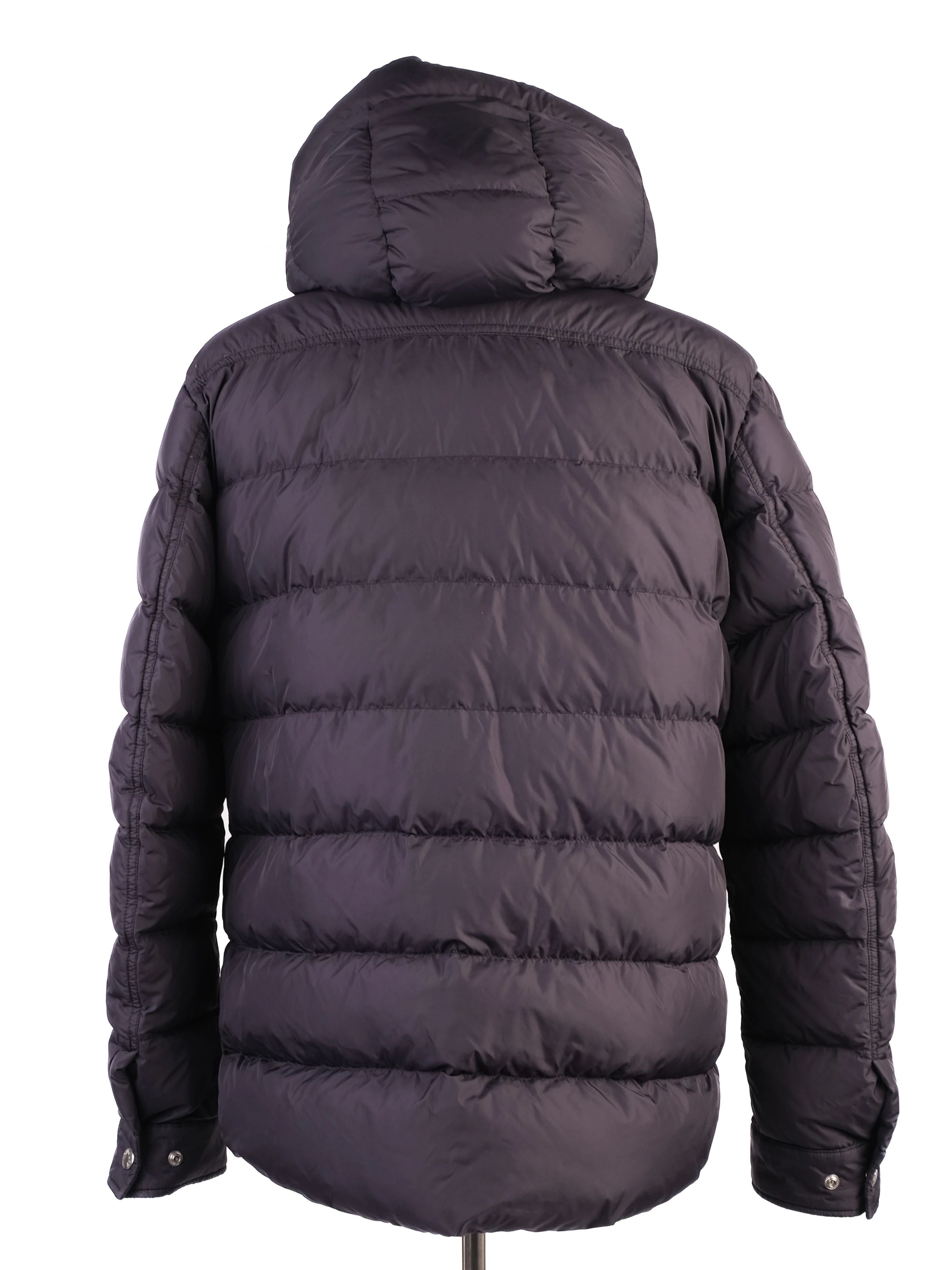 Excellent Moncler Blue Nylon Puffer Jacket with Hood Size M