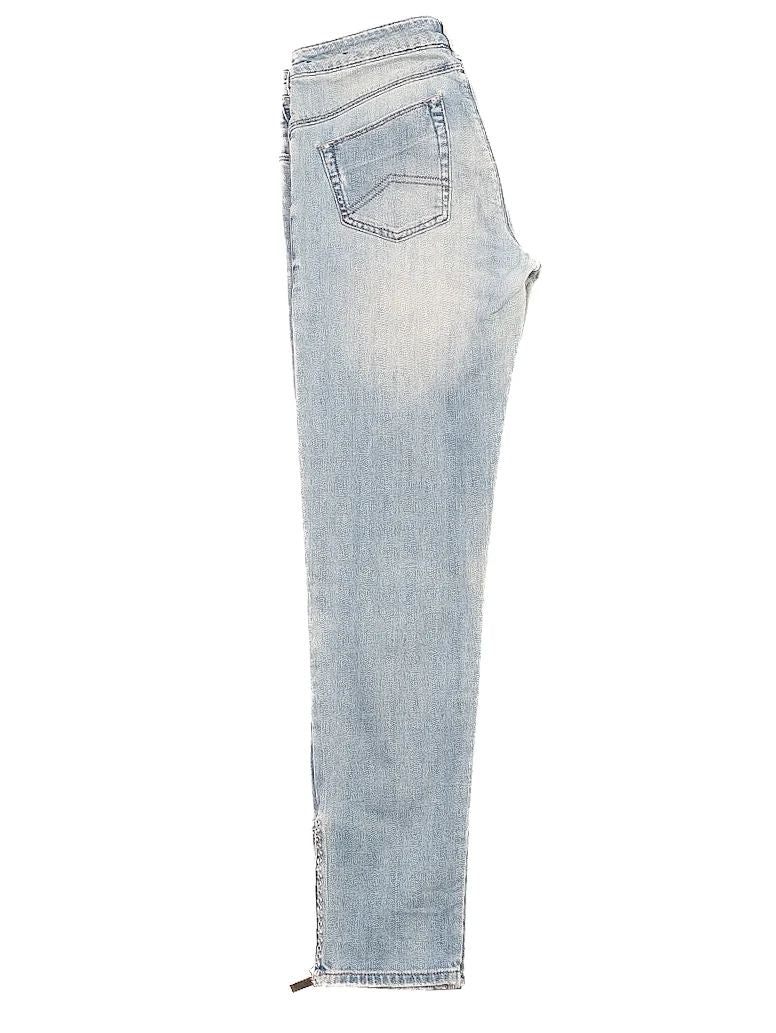 Excellent Armani Jeans Blue Cotton Denim Size S with Zipper Details