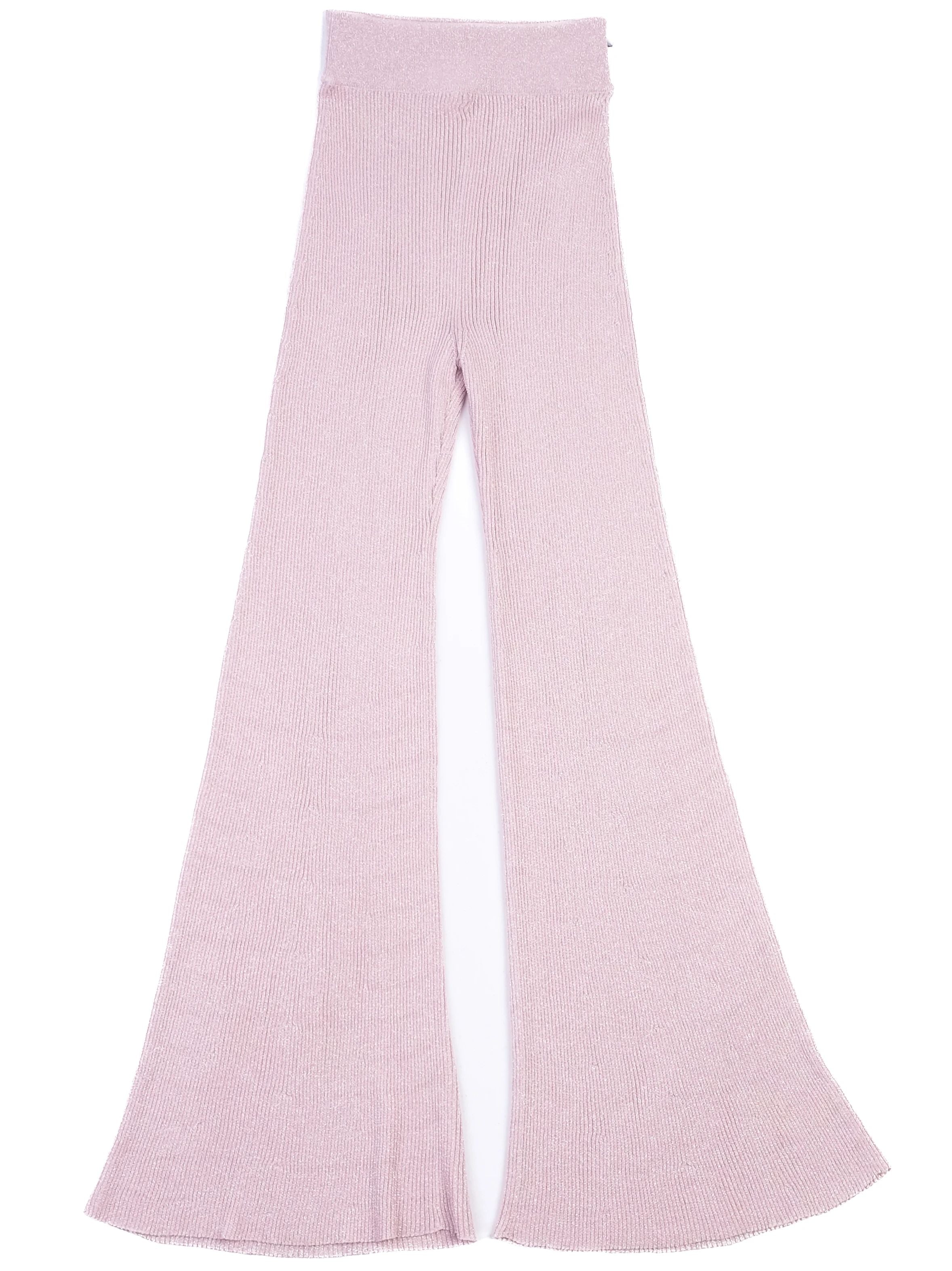 Nina Ricci Pink Ribbed Long-Sleeve Sweater Dress Size S Excellent