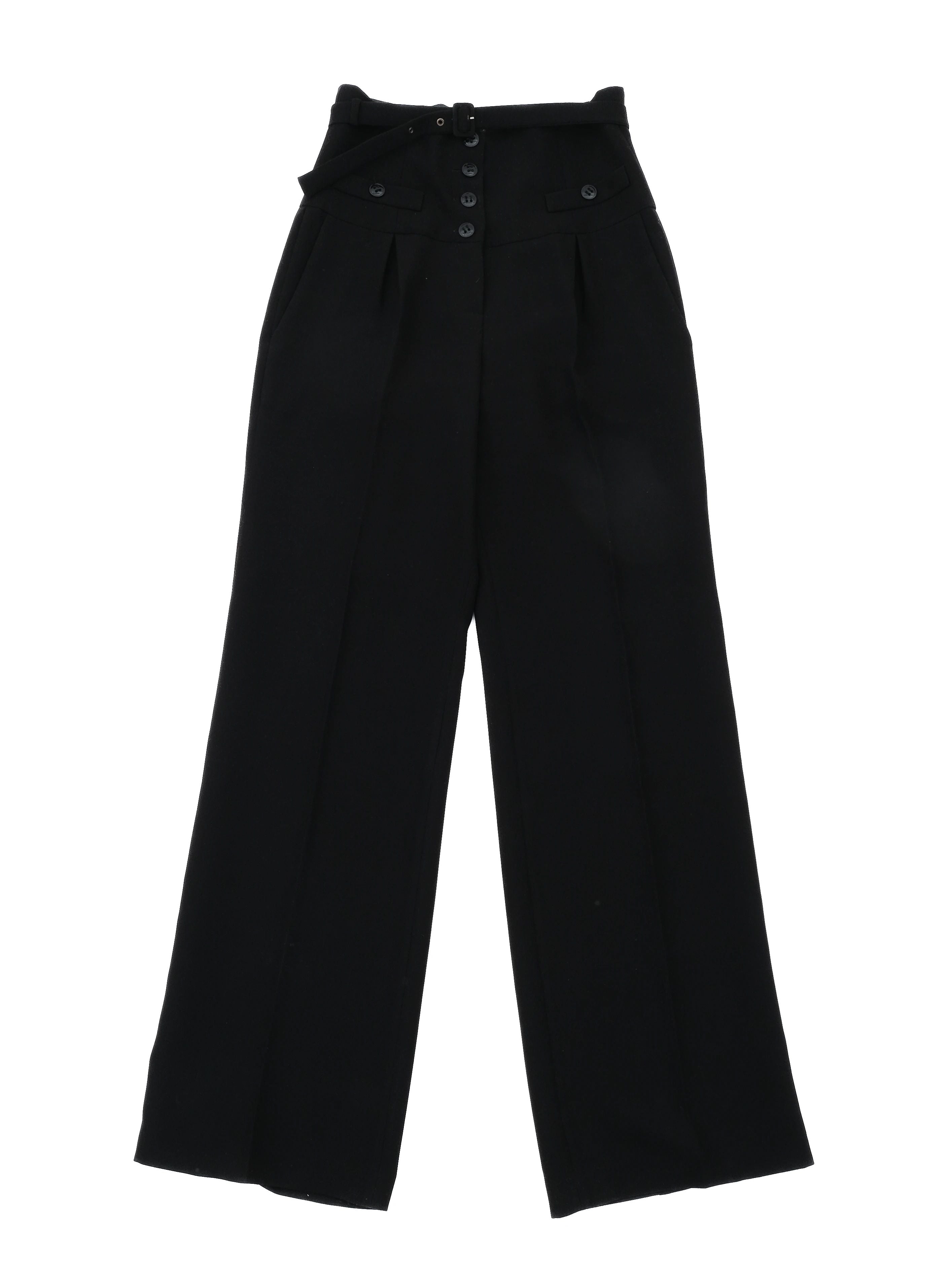 Excellent Luisa Spagnoli Black High-Waisted Pants Size L