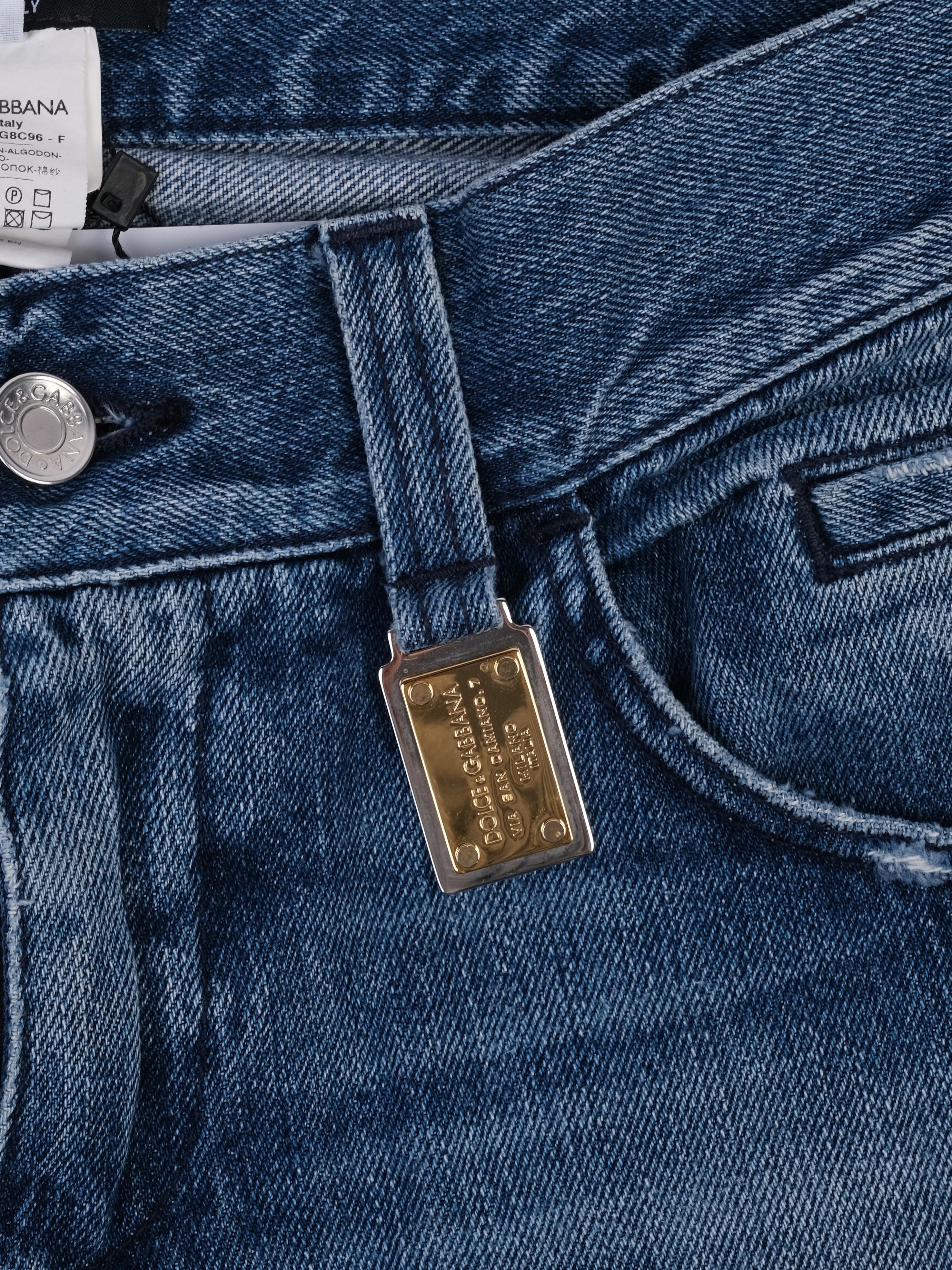 Excellent Dolce Gabbana Blue Cotton Jeans for Men