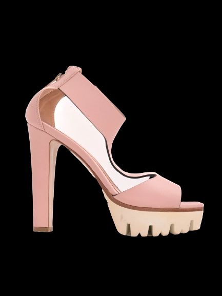 Good Lesilla Pink Leather High-Heeled Shoes Size 37