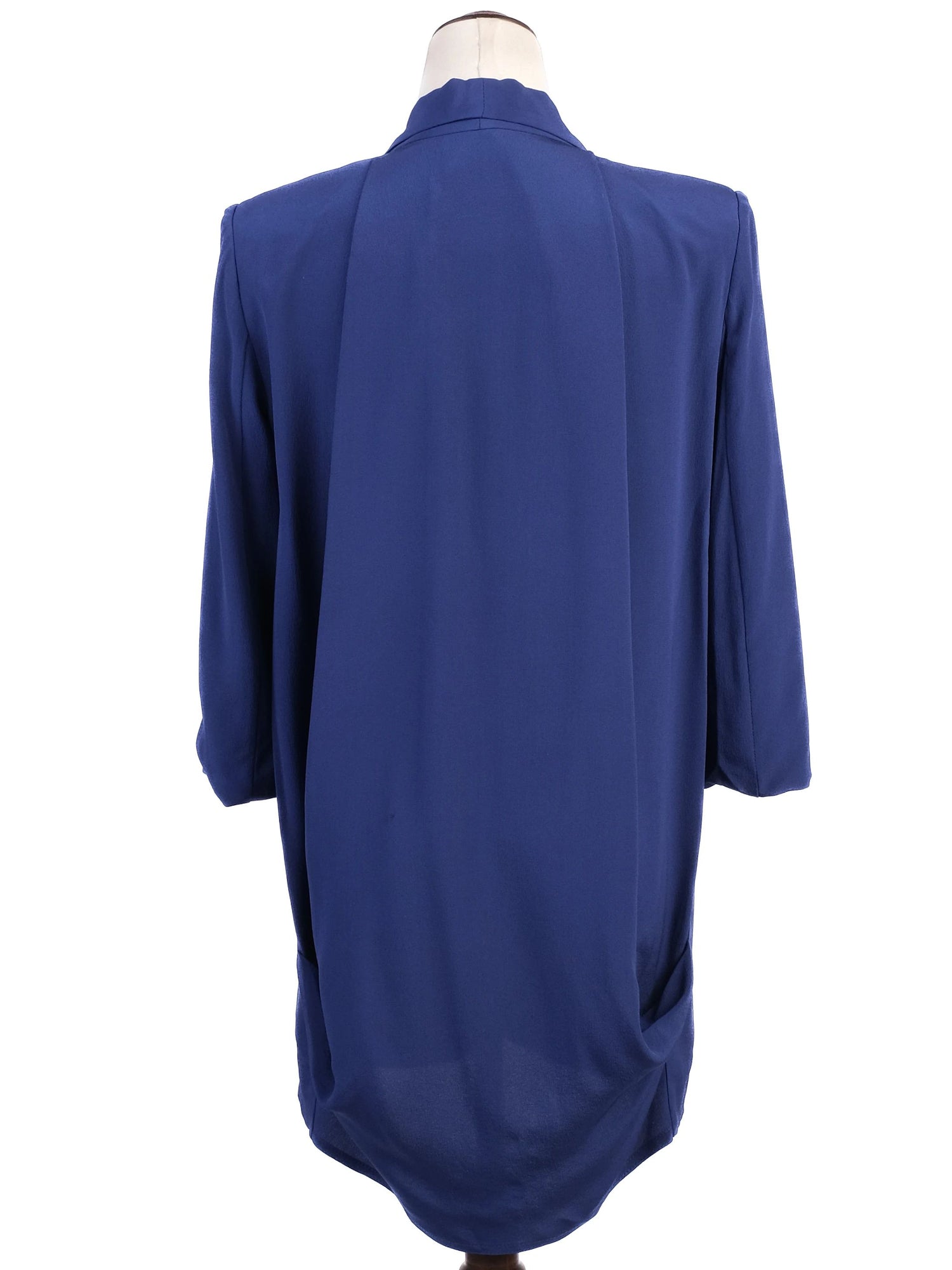 Excellent Dusan Blue Silk Blazer Size XS with Shawl Collar