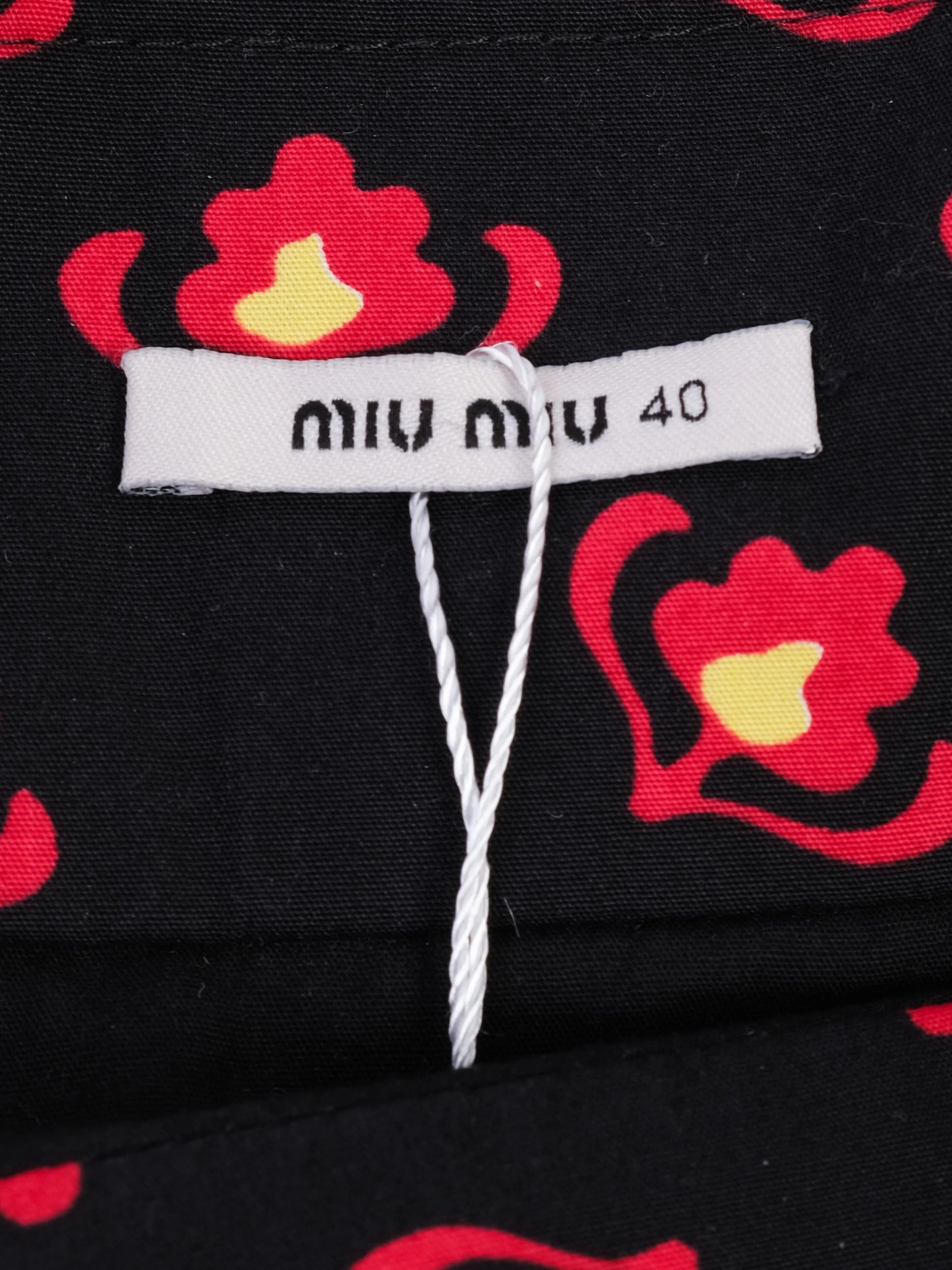 Excellent Miu Miu Black Floral Cotton Skirt Size M Made in Italy