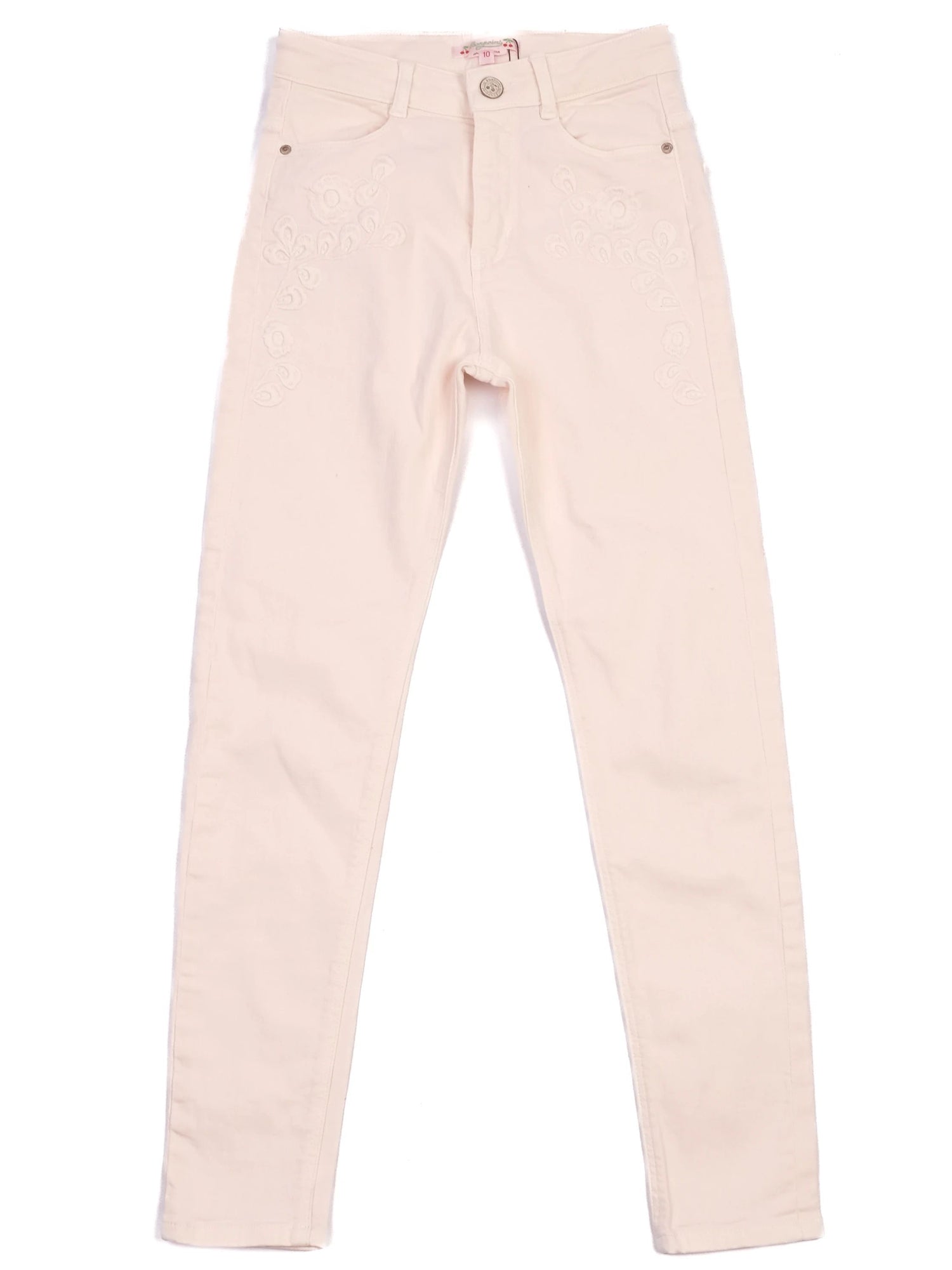 Excellent Bonpoint Pink Cotton Pants Size 10 for Kids with Embroidery
