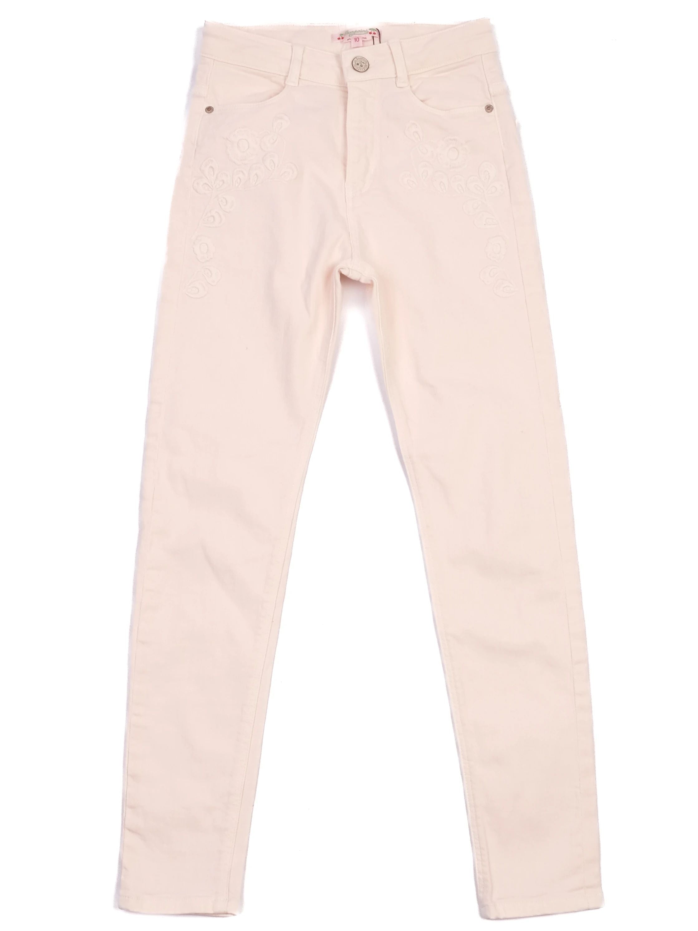 Excellent Bonpoint Pink Cotton Pants Size 10 for Kids with Embroidery