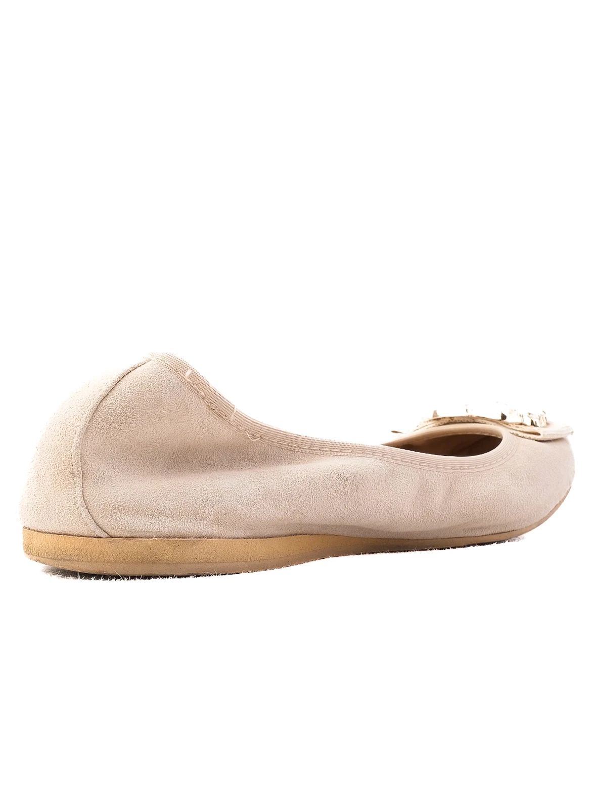 Excellent Liu Jo White Fabric Ballet Flats Size 38 with Embellishments