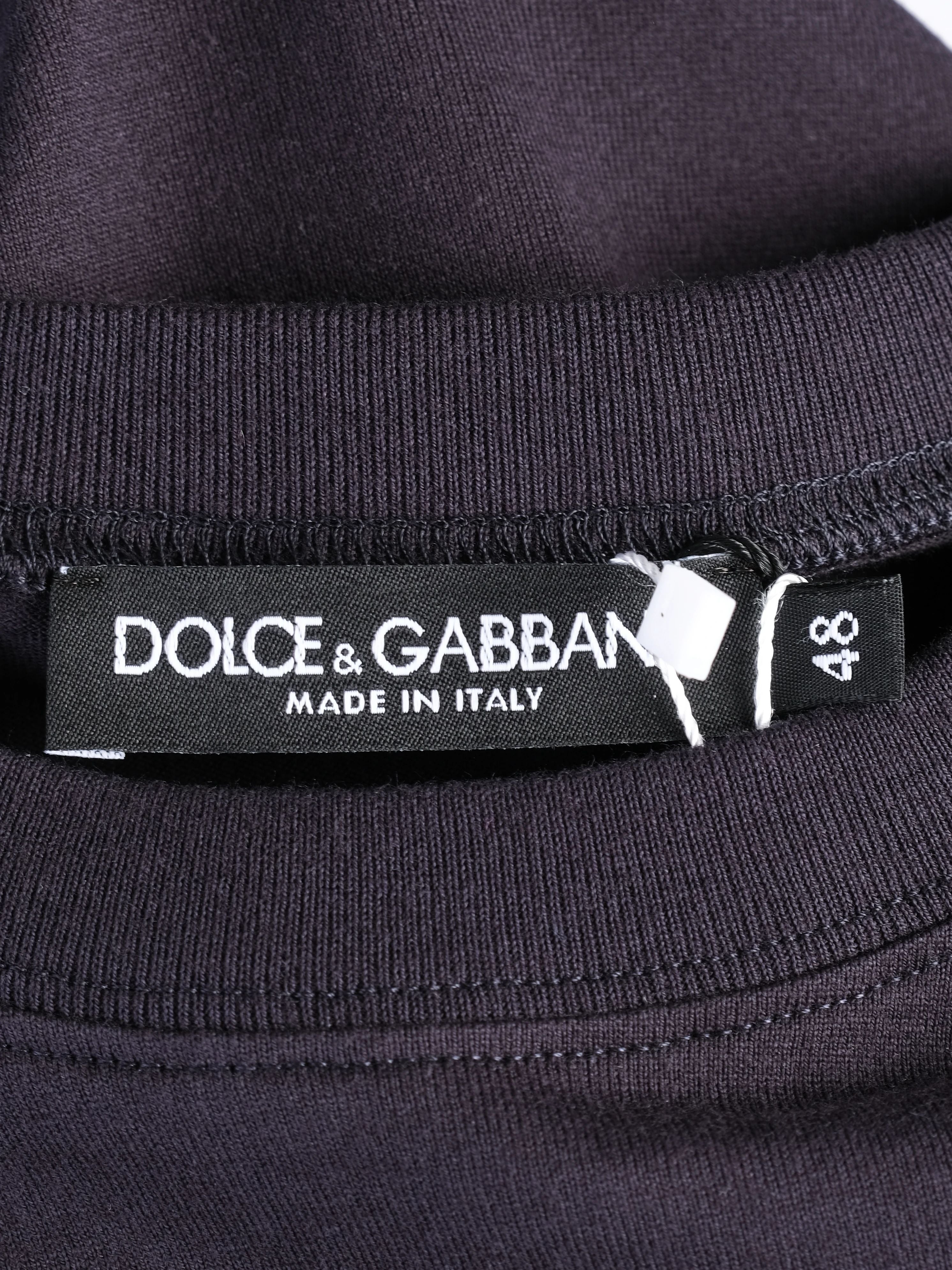 NEW Dolce Gabbana Blue Cotton T-Shirt Size S with DG Compass Logo