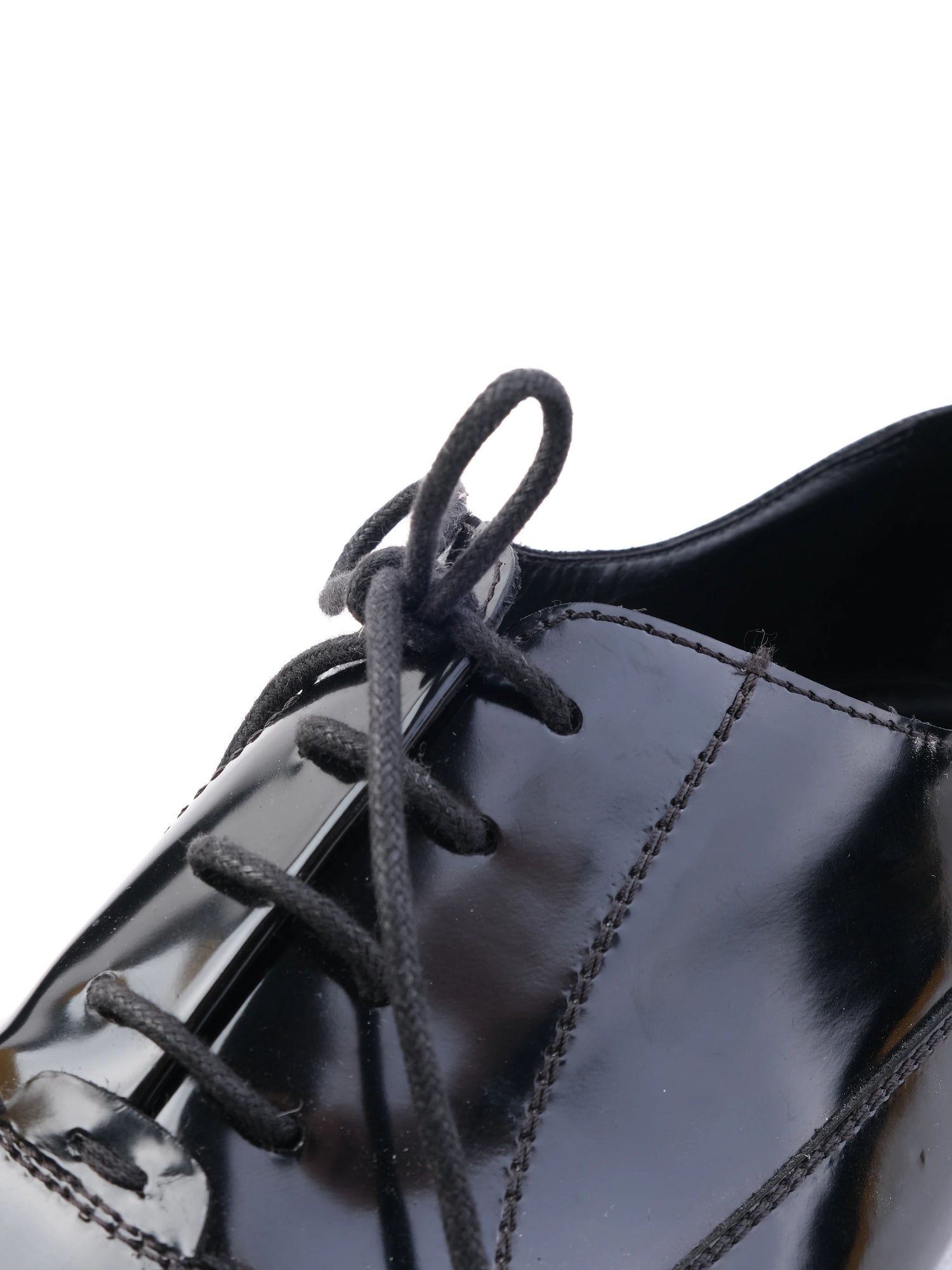 Excellent Fendi Black Leather Oxford Shoes Size 43 for Men