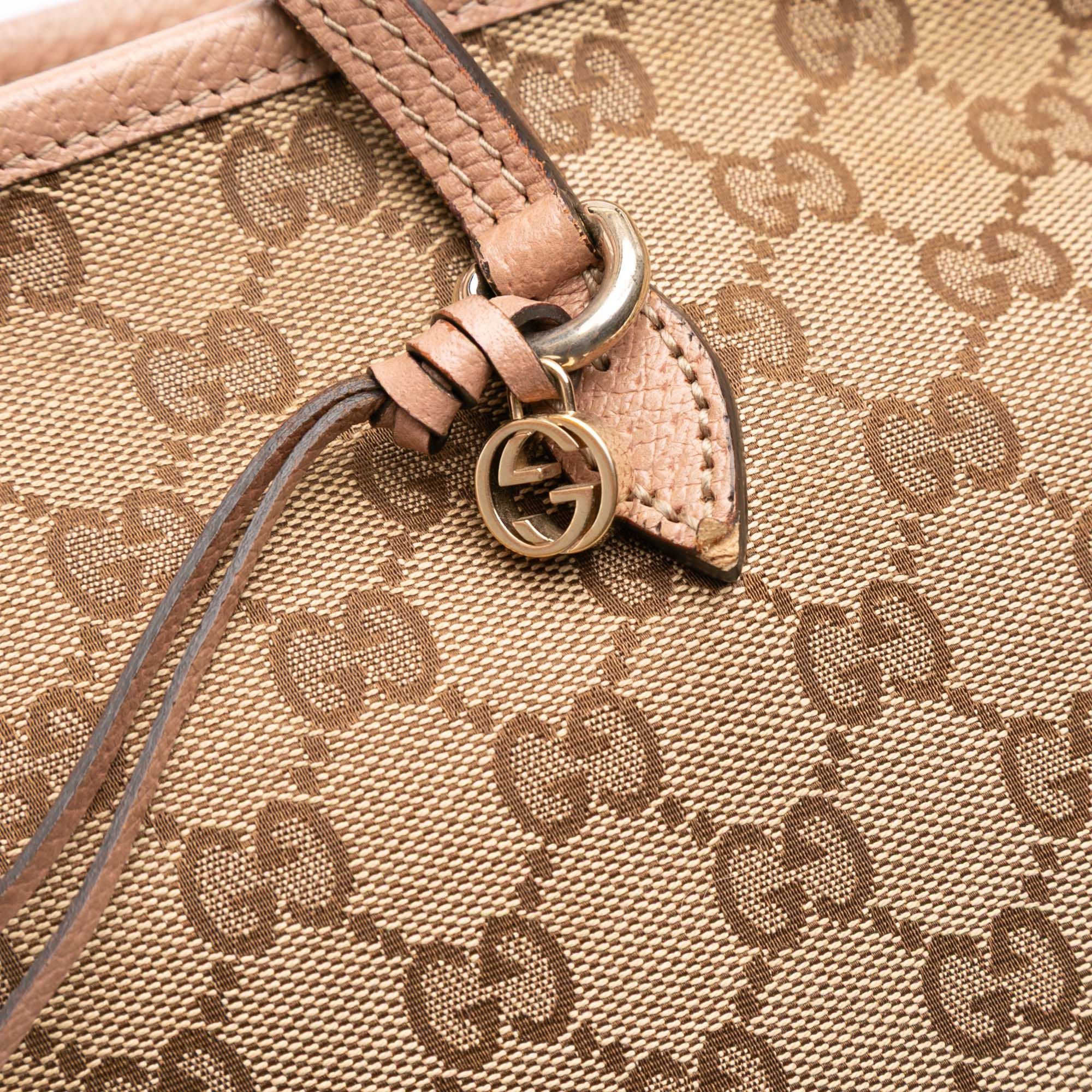 Gucci GG Canvas And Leather Bree Tote Pink