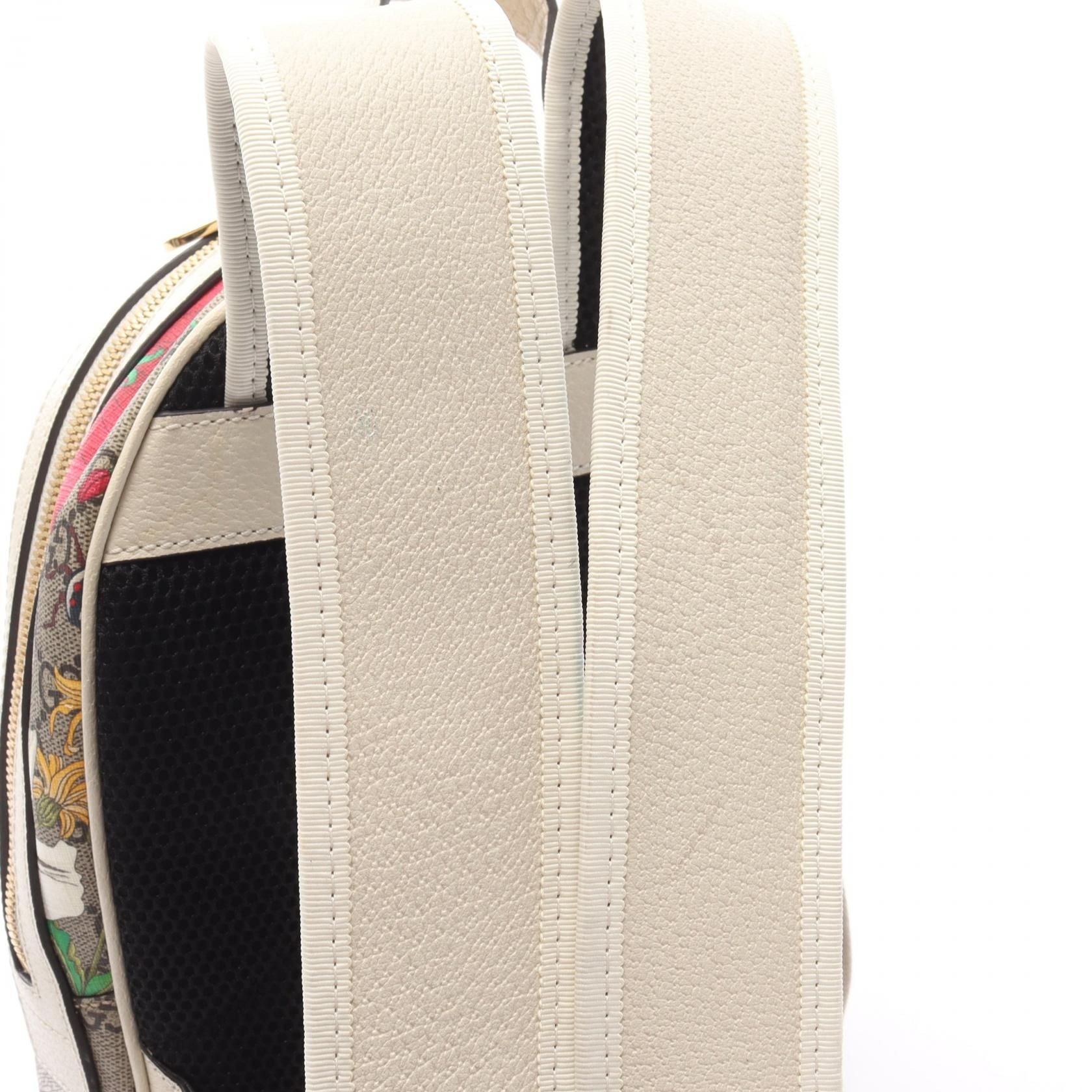 Gucci Ophidia Gg Supreme Sherry Line Backpack Backpack Beige White Multicolor Pvc Coated Canvas 547965