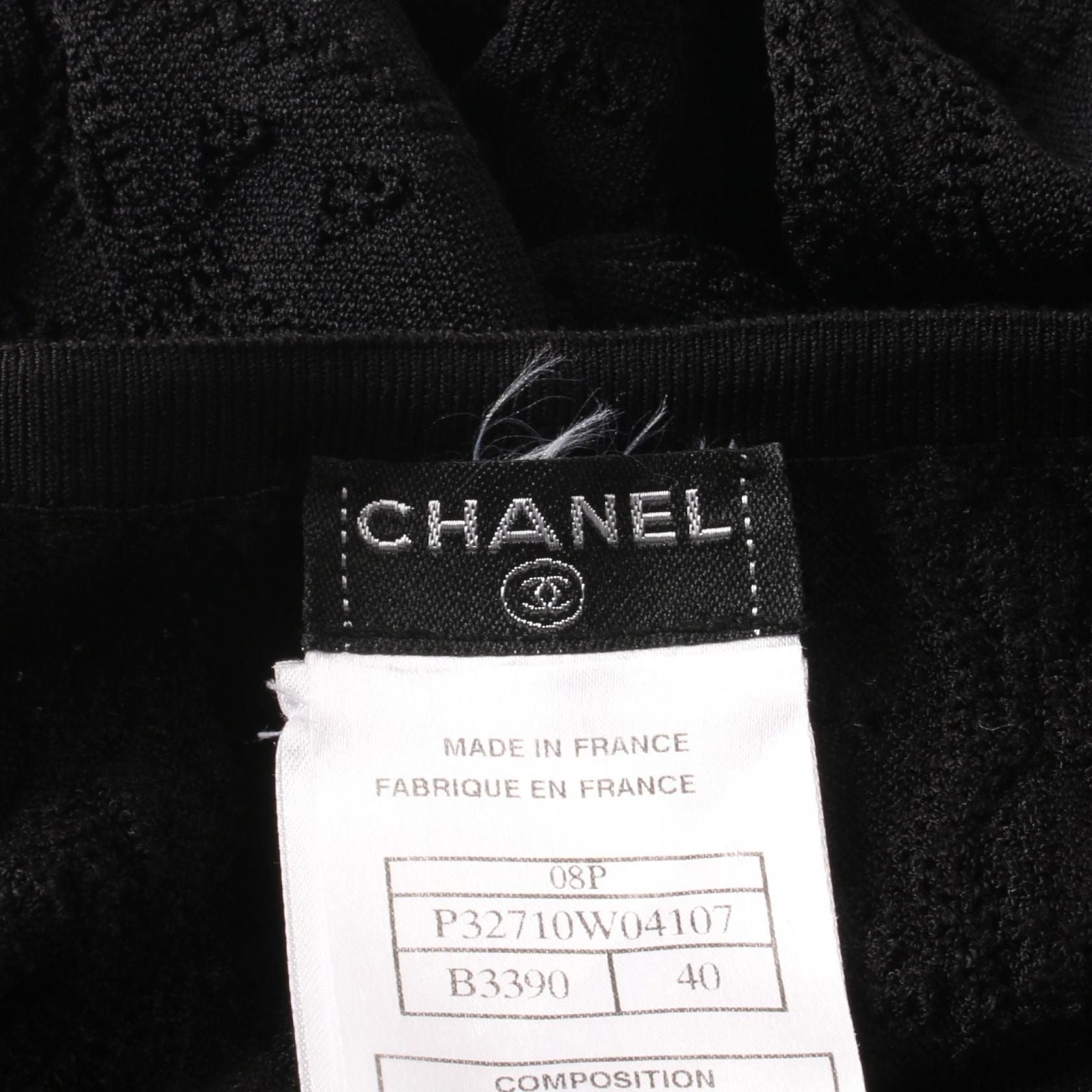 Chanel Black Coco Mark Button Cardigan Rayon P 32710w 04107
