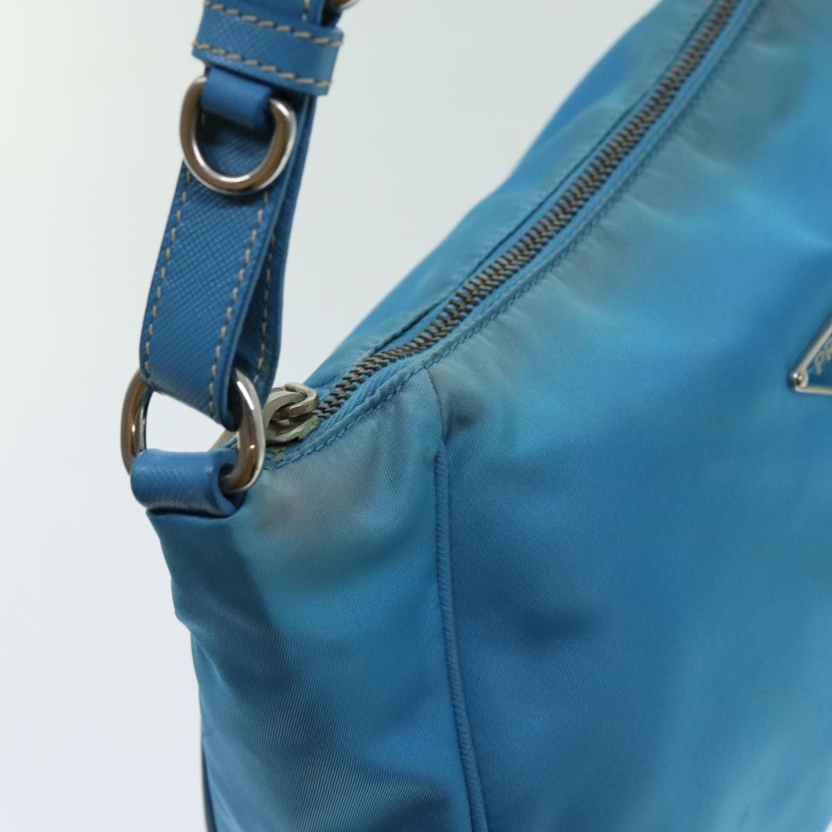 Prada Accessory Pouch Nylon Light Blue Auth