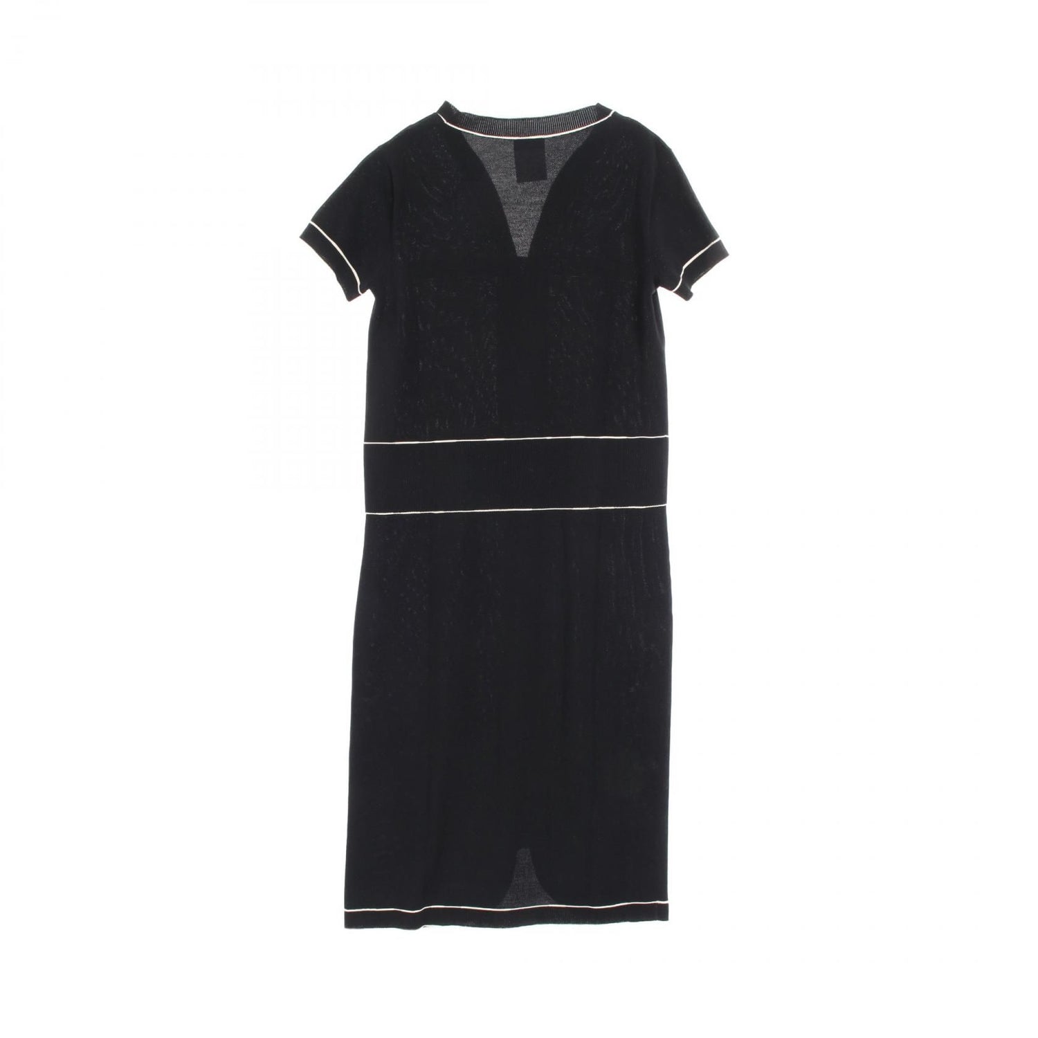 Chanel Black White Dress Cotton P 47675k 06010
