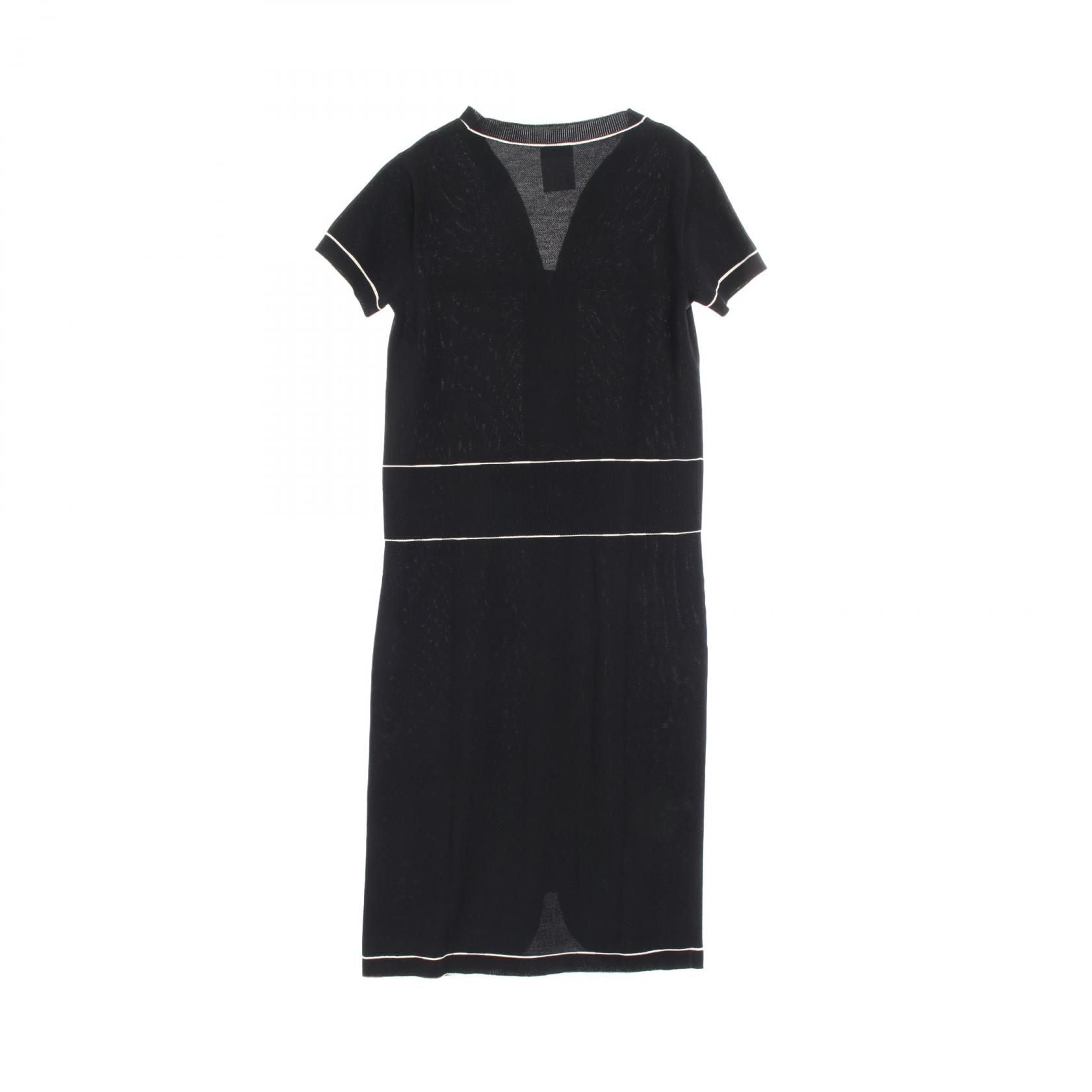 Chanel Black White Dress Cotton P 47675k 06010