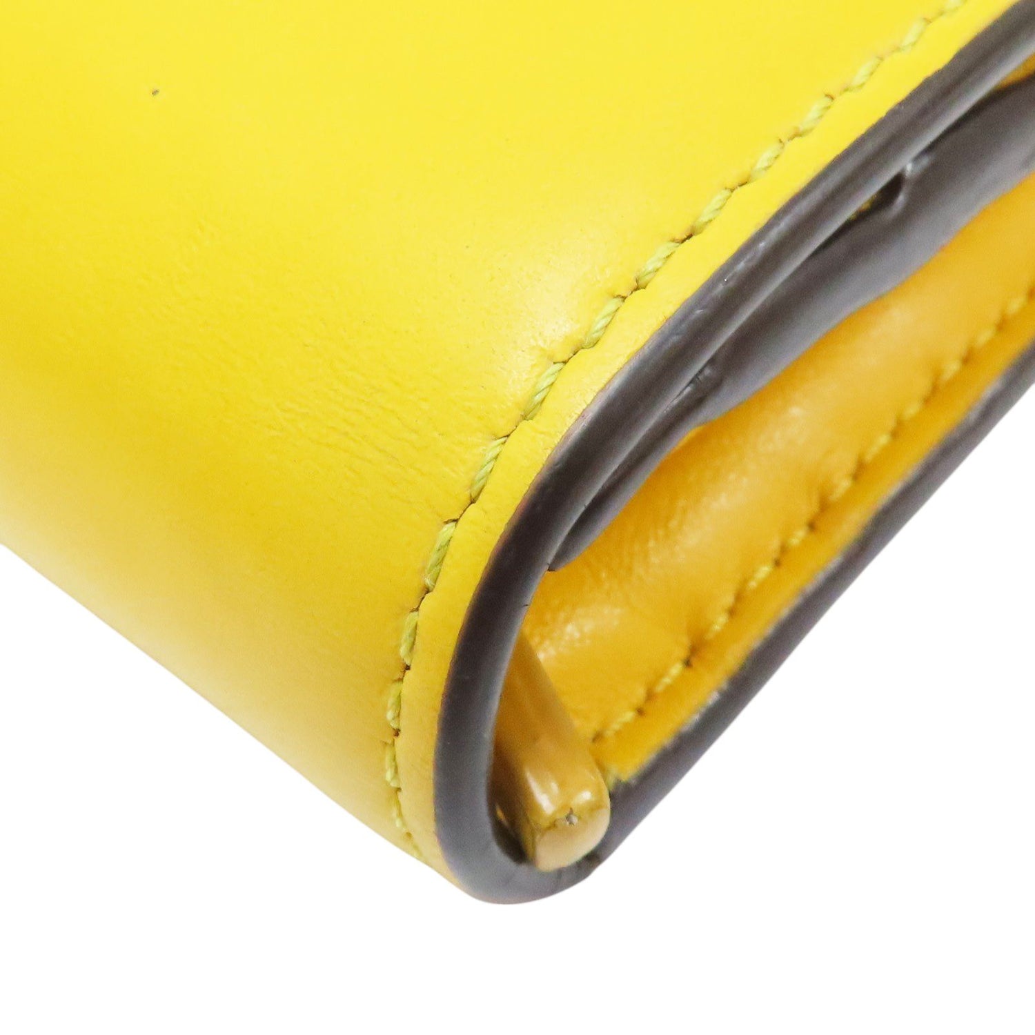 Fendi Logo Long Wallet Calfskin Yellow