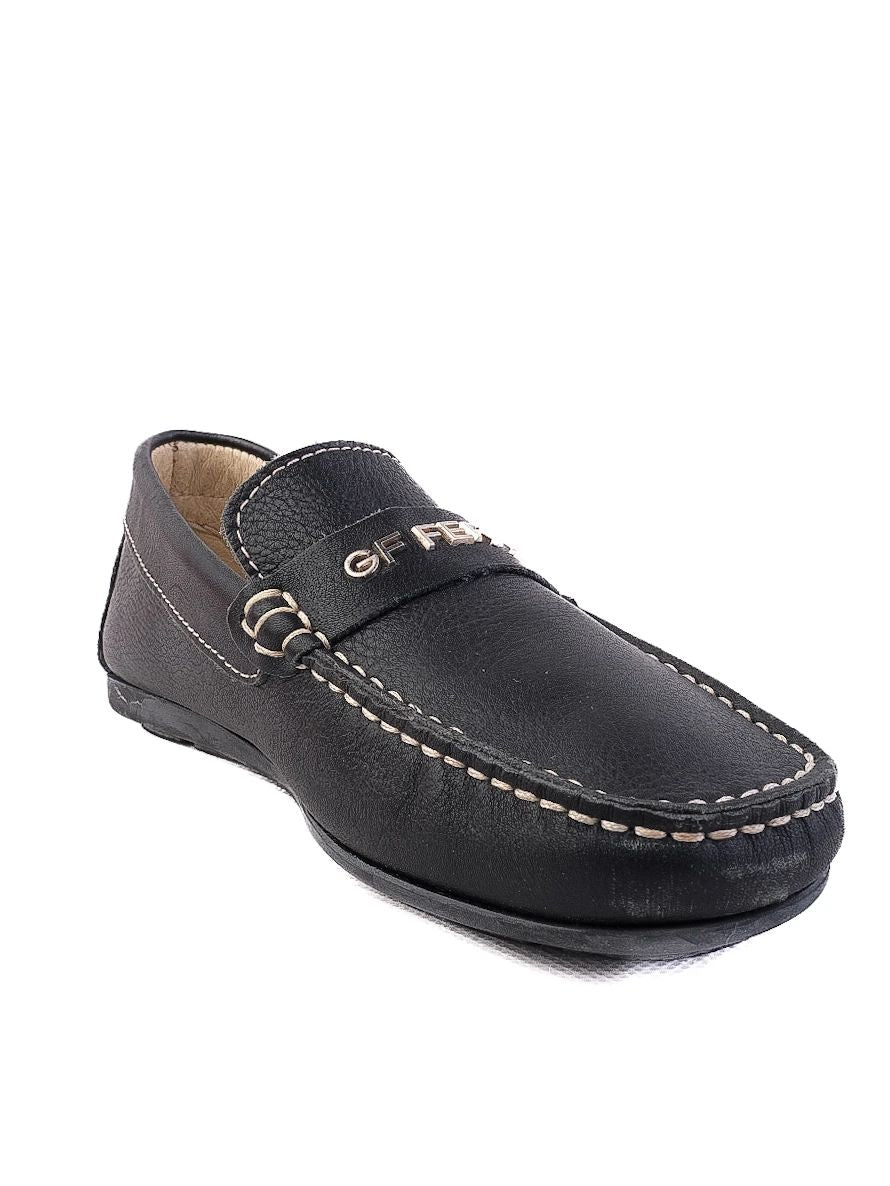 Excellent Gianfranco Ferr� Black Leather Loafers for Kids Size 31
