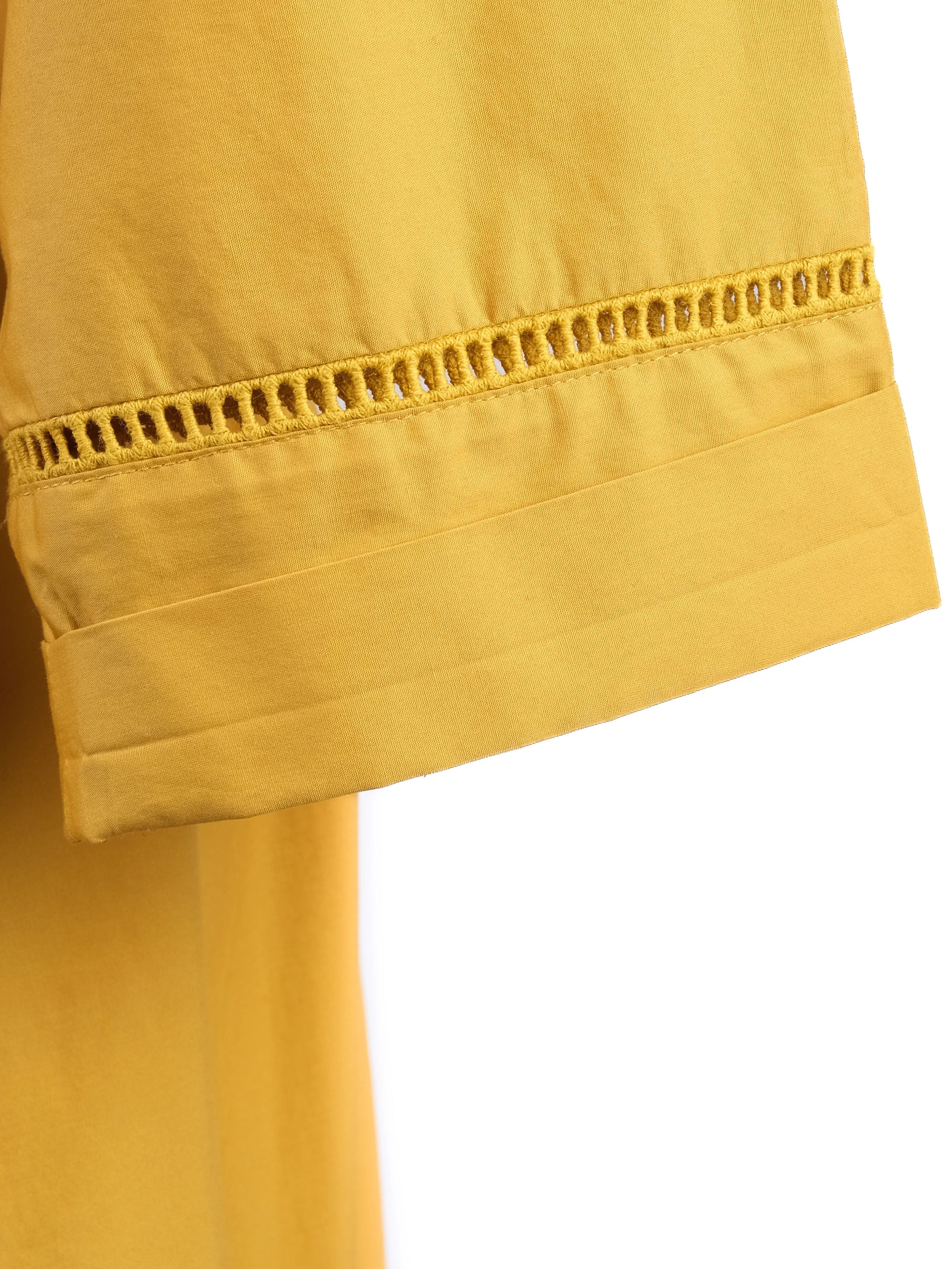 Excellent TWINSET Yellow Maxi Dress Women Size M Long Sleeve Tiered