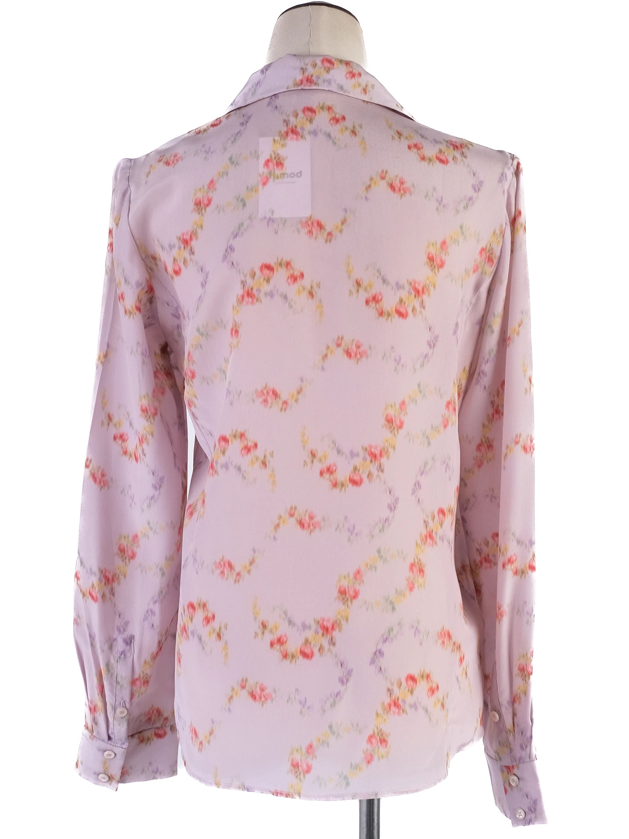 Excellent Miu Miu Floral Silk Blouse for Women Size M