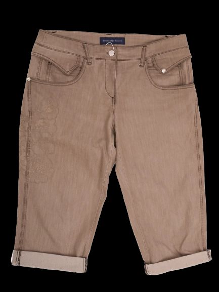 Excellent Trussardi Cuffed Brown Jeans Shorts Orange Cotton Women
