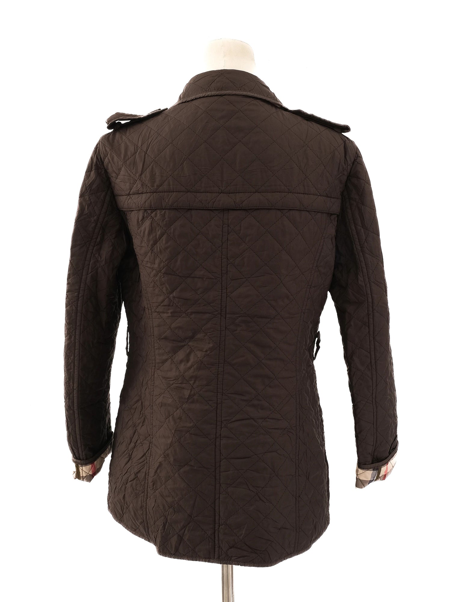 Excellent Burberry Green Nylon Quilted Jacket Size M
