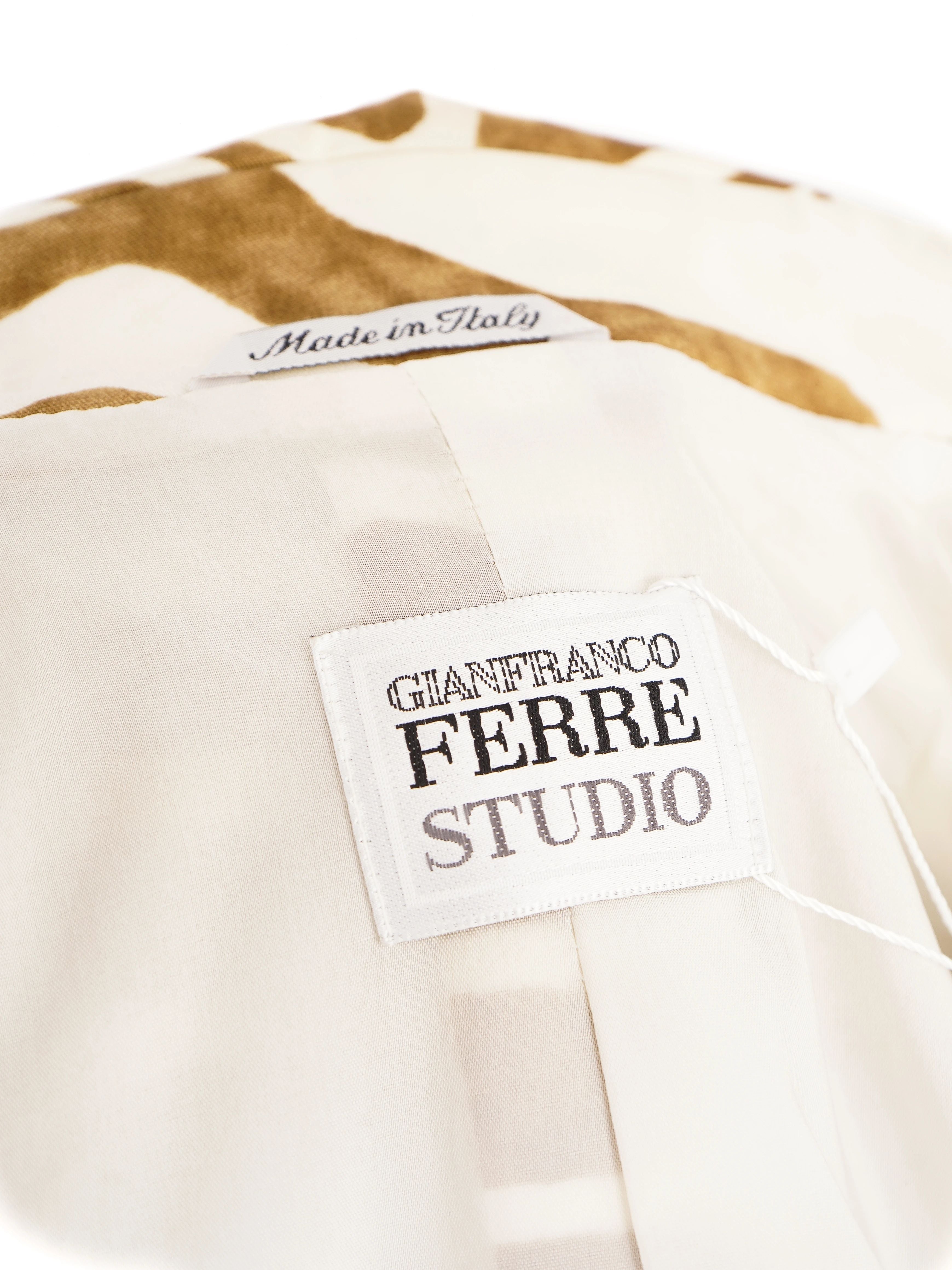 Perfect Gianfranco Ferre Orange Striped Shirt Size M Women