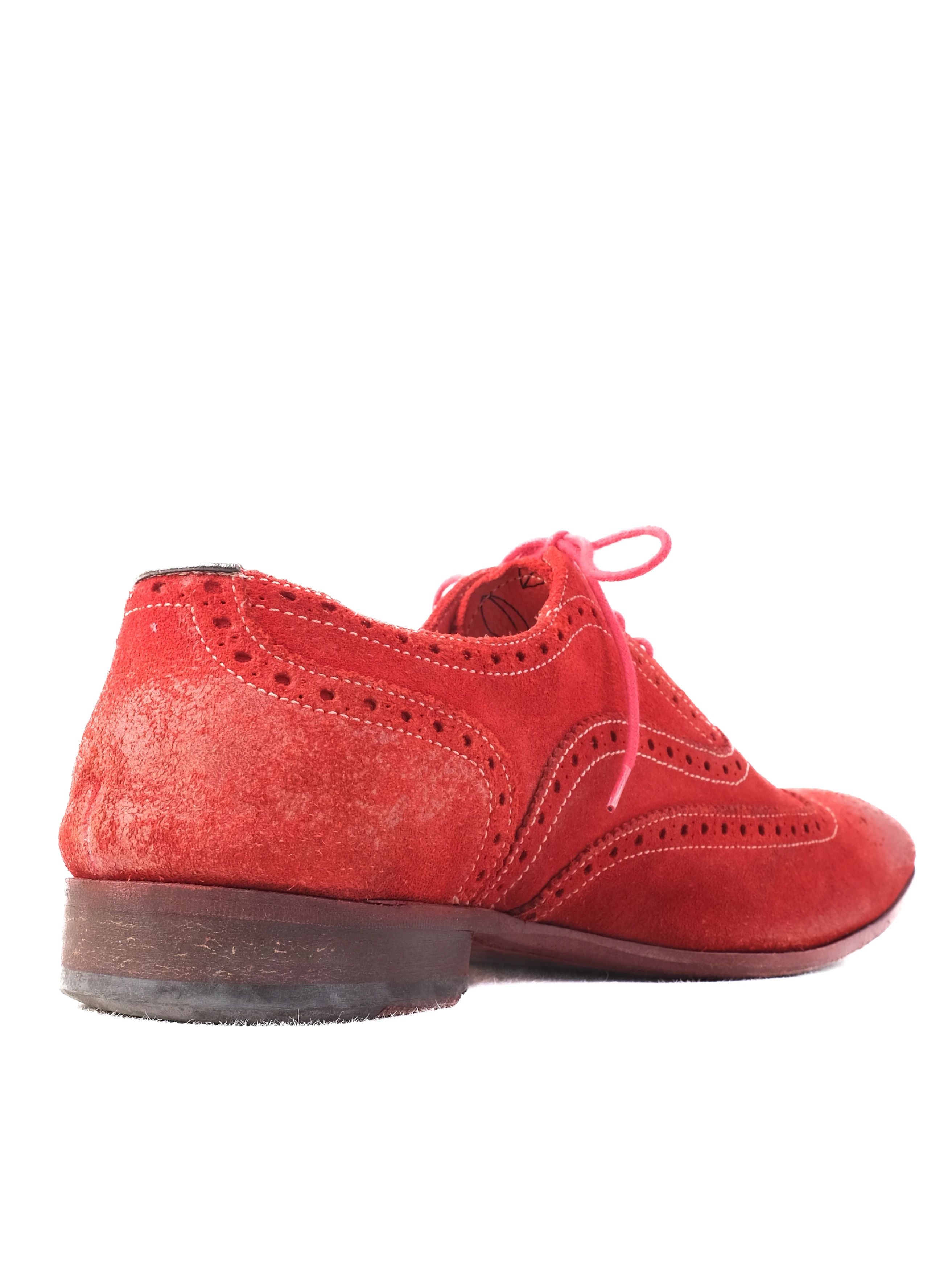 Excellent Paul Smith Red Leather Brogue Shoes Size 41