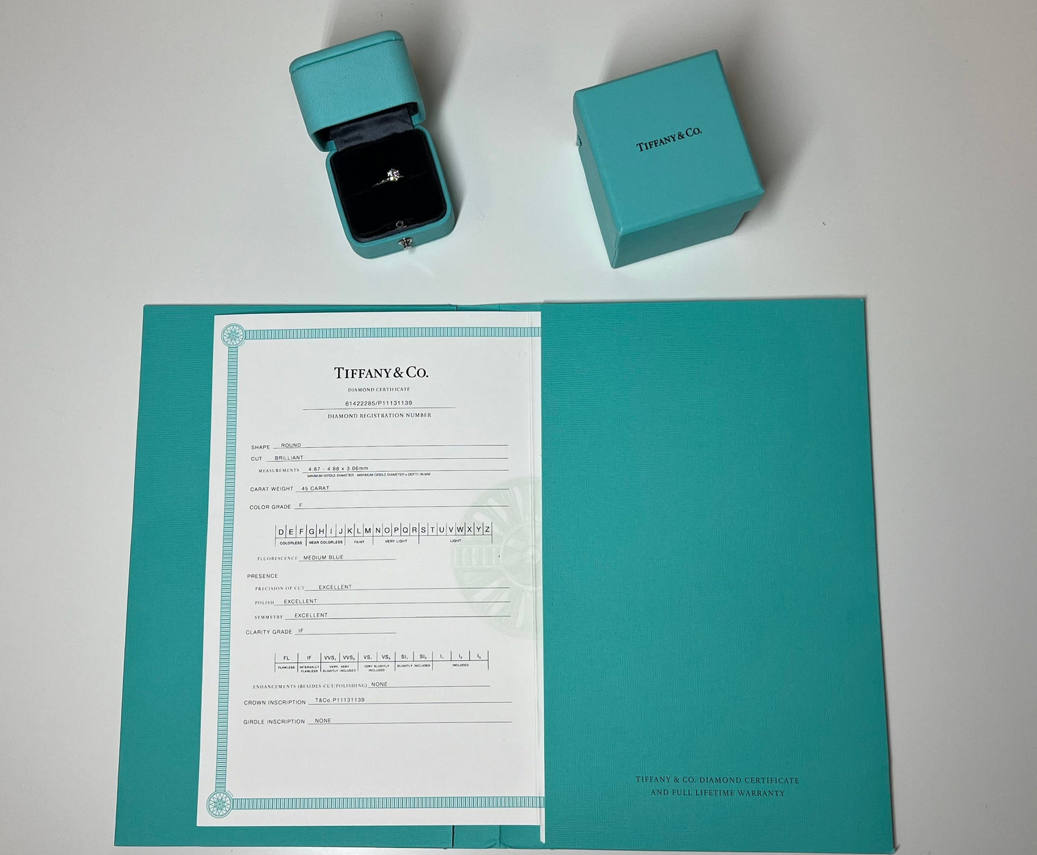 Tiffany & Co. Solitaire .45ct Pt950 34g Ring