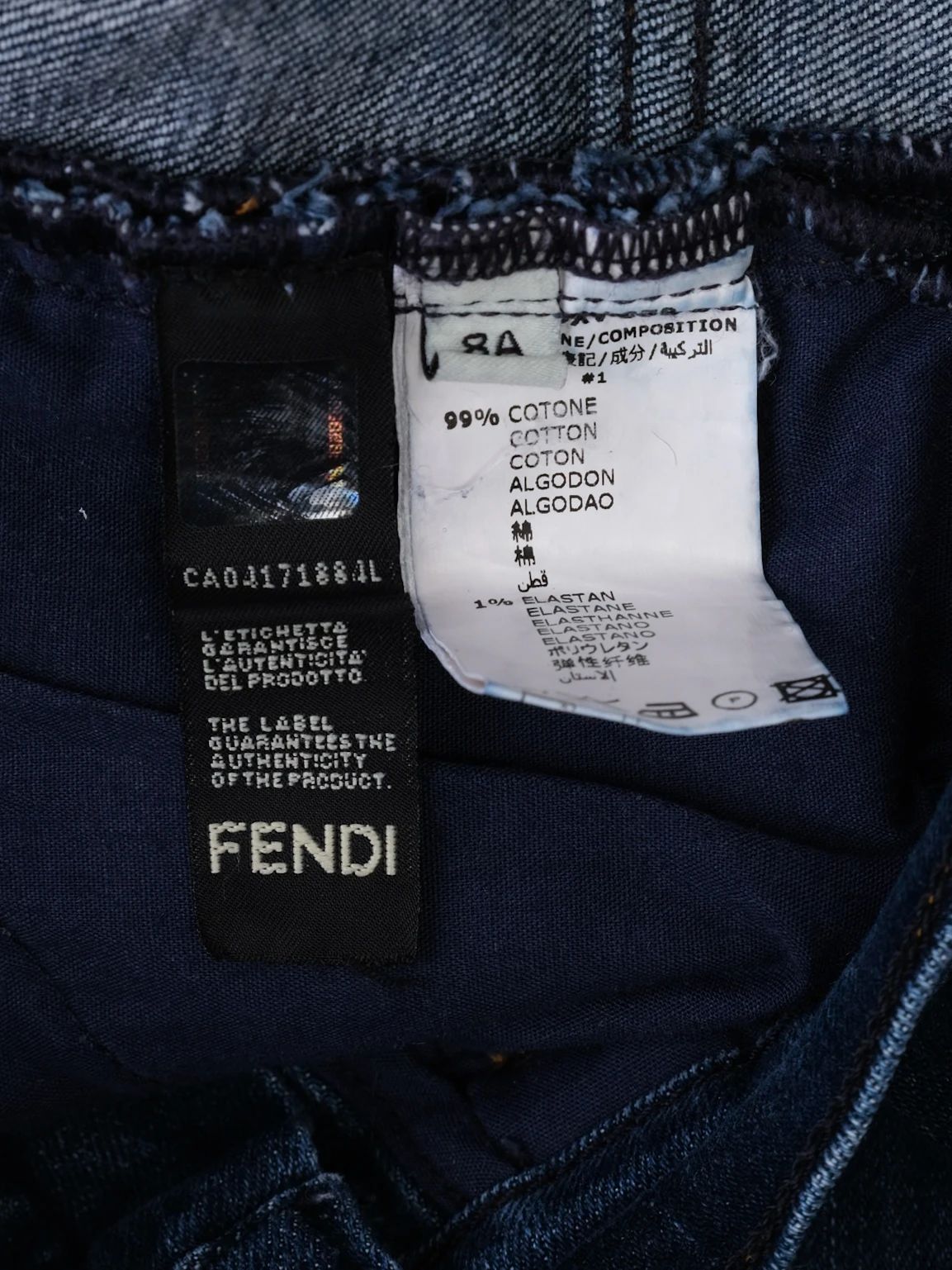Excellent Fendi Kids Blue Jeans Size 7 Classic Design