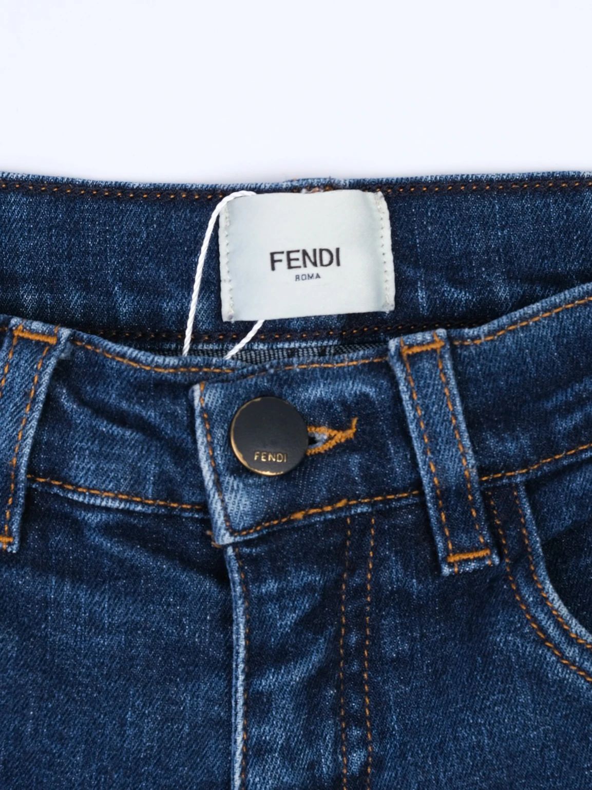 Excellent Fendi Kids Blue Jeans Size 7 Classic Design