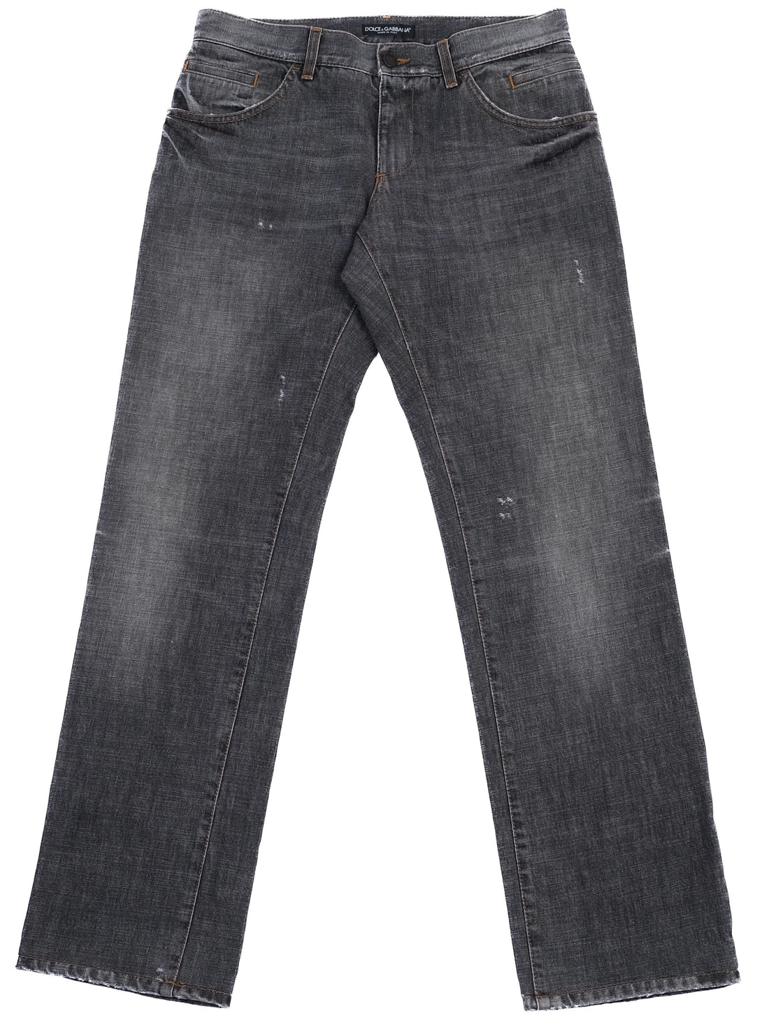 Excellent Dolce Gabbana Dark Gray Distressed Denim Jeans Men