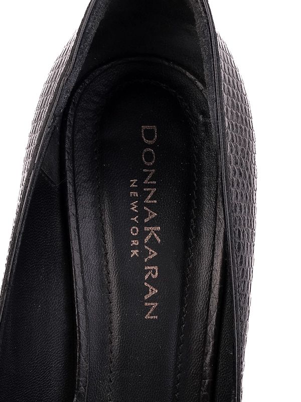 Excellent Donna Karan Black Leather High-Heeled Shoes Size 37