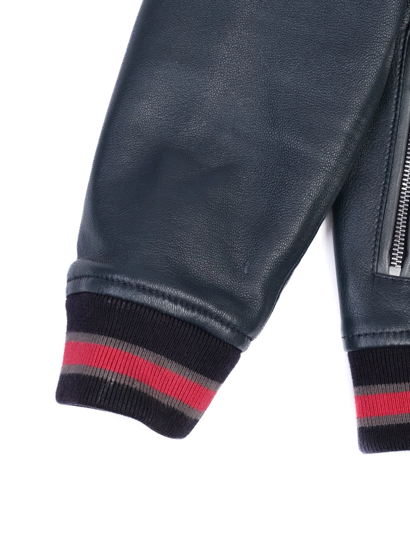 Excellent Dolce Gabbana Leather Kids Jacket Size 5 - Embroidered Design