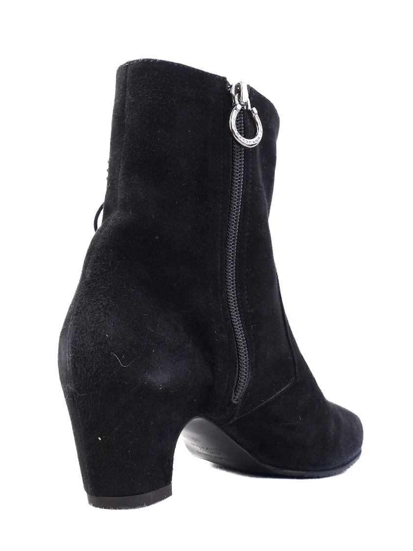 Perfect Pakerson Black Leather Ankle Boot with Lace Detail Size 36