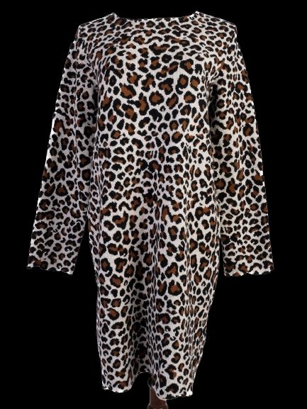 Excellent Max Mara Leopard Print Wool Dress Size L - Women&