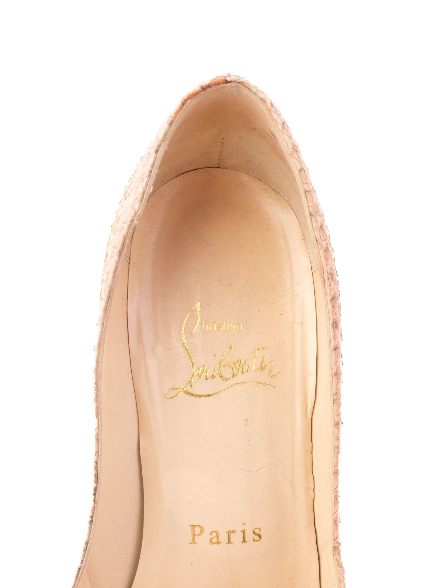 Christian Louboutin Excellent Condition Beige Leather Pumps Size 36