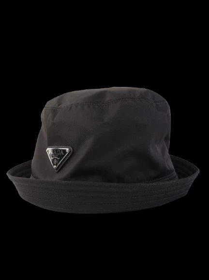 Excellent Prada Black Nylon Bucket Hat Size XL Re-Nylon