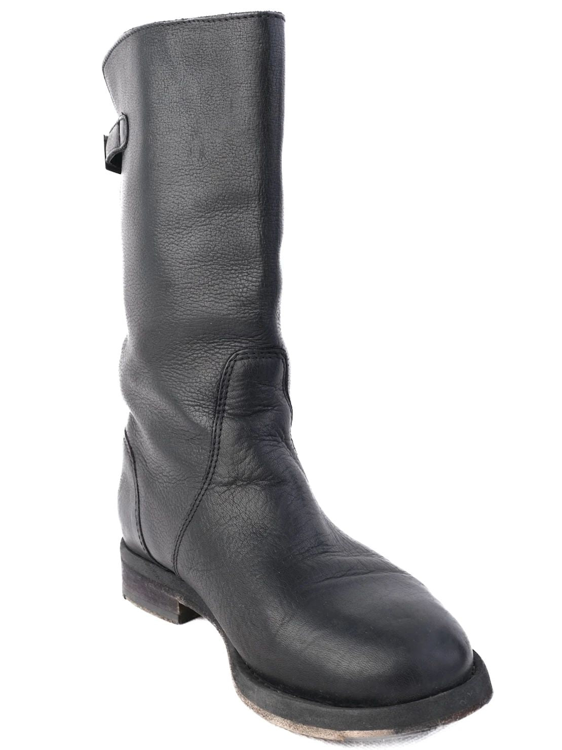 Excellent Dolce Gabbana Black Leather Mid-Calf Boots Size 36