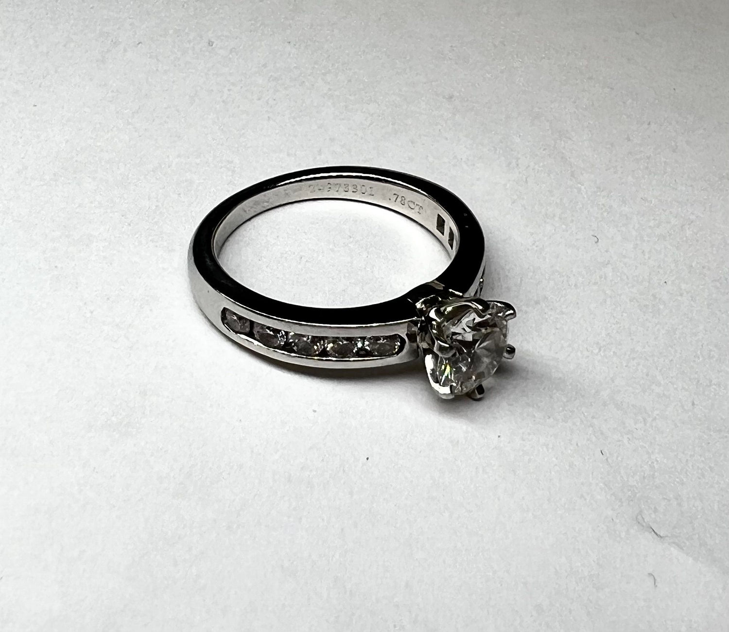 Tiffany & Co. Channel Set Solitaire Ring 0.78ct