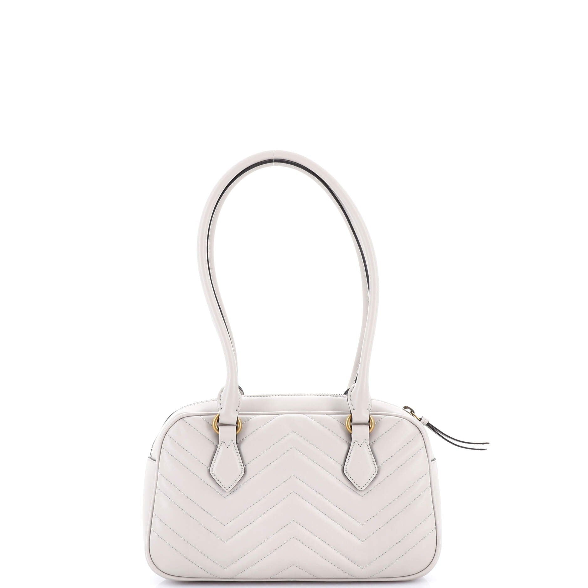 Gucci GG Marmont Top Handle Shoulder Bag Matelasse Leather Small
