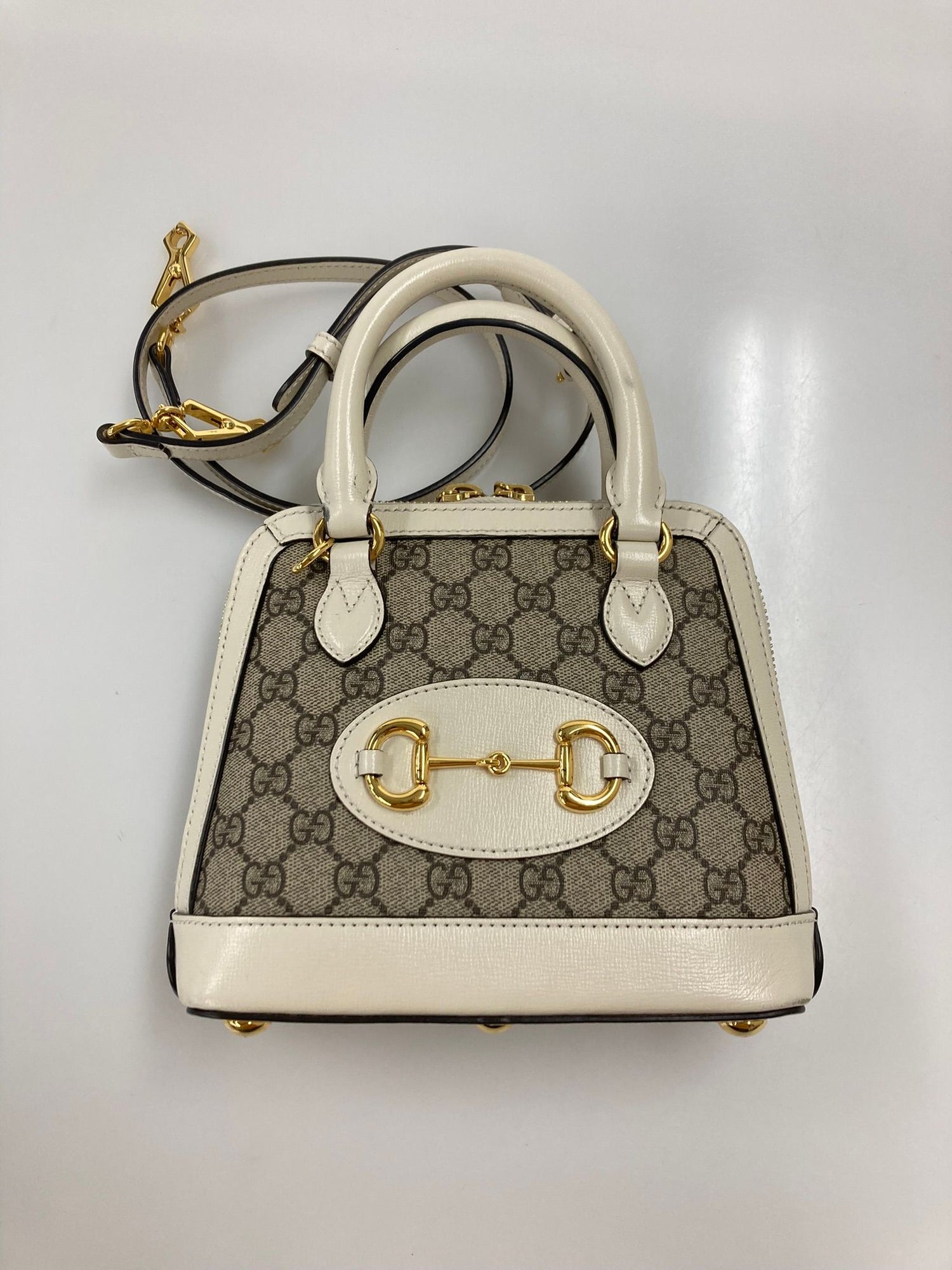 Gucci Horsebit 1955 Rounded Top Handle Mini, GG Supreme