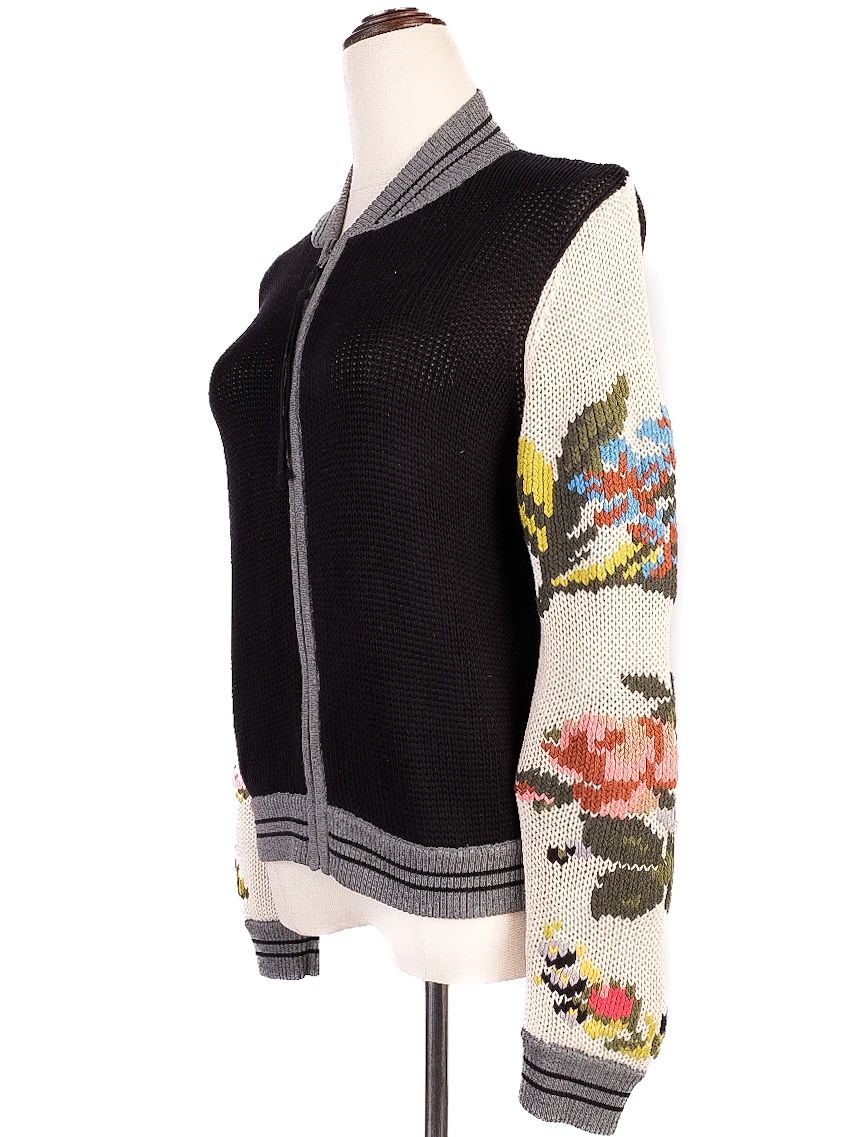 Excellent TWINSET Black Knitted Cardigan Natural Cotton Size M