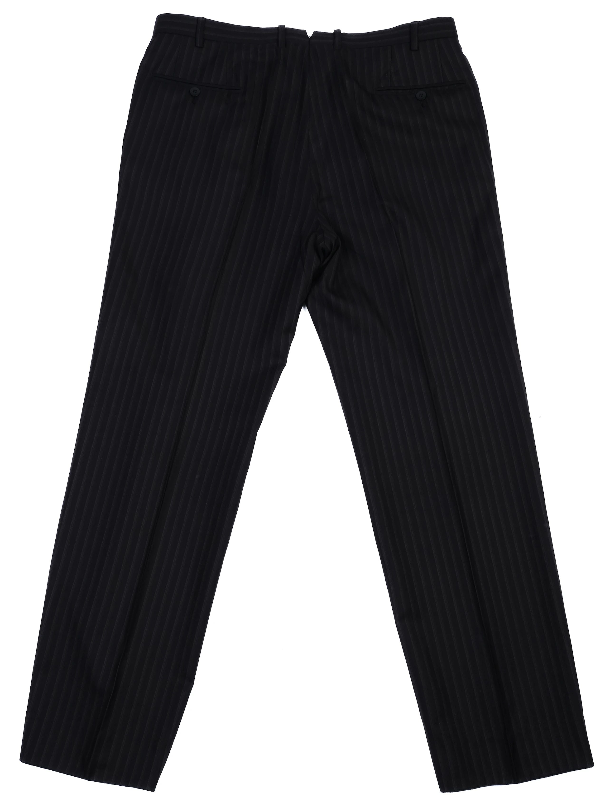Excellent BRIONI Black Pinstripe Wool Suit Jacket Size XXL