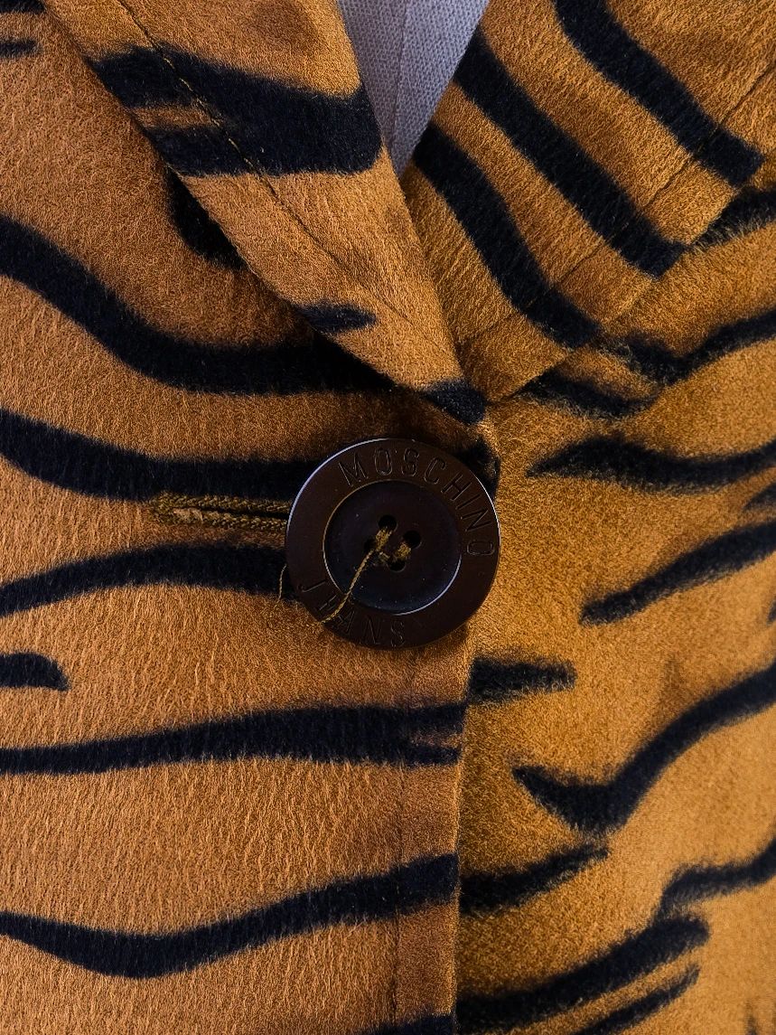 Excellent Moschino Blazer Tiger Stripe Viscose Long Sleeve
