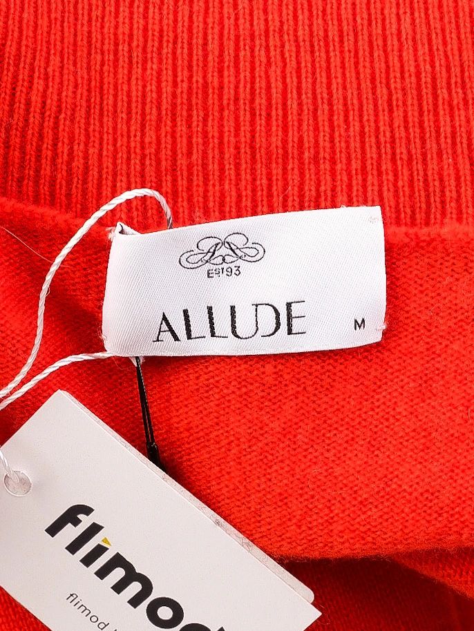 Excellent Allude Wool Long Sleeve Bright Orange Turtleneck Dress Size M