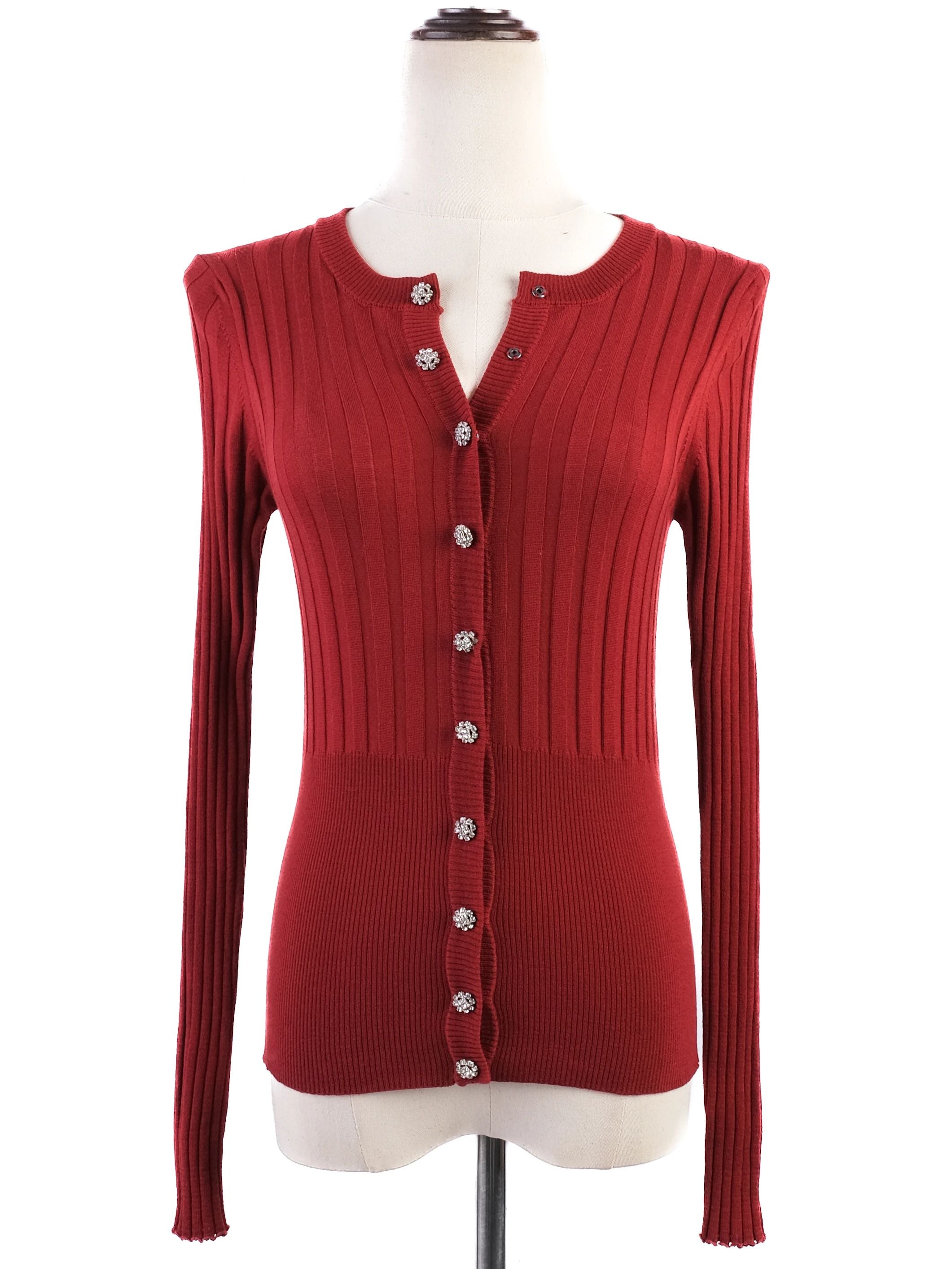 Excellent Dolce Gabbana Red Wool Cardigan Size L Women