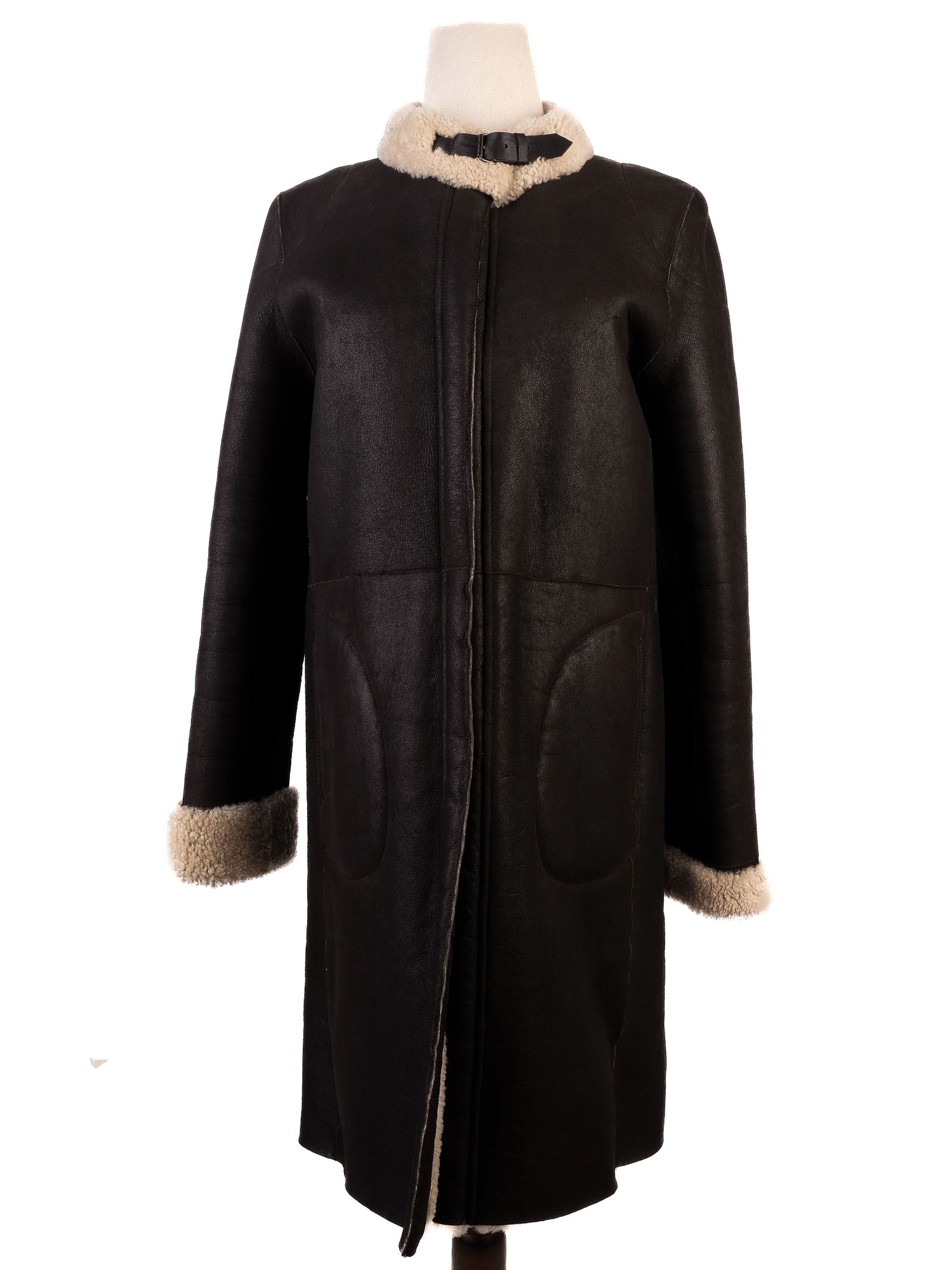 Average Simonetta Ravizza Orange Coat Size S with Shearling