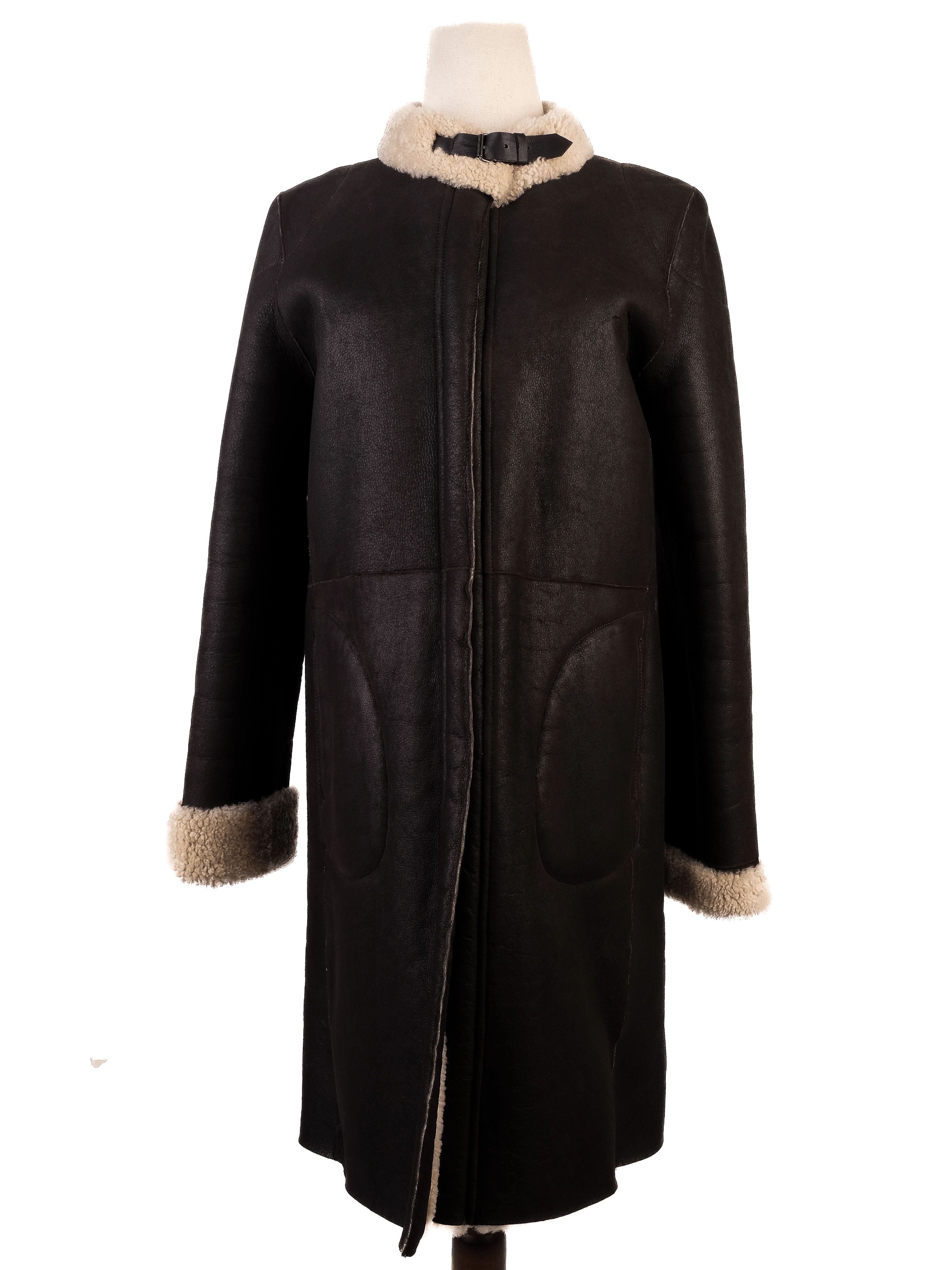 Average Simonetta Ravizza Orange Coat Size S with Shearling