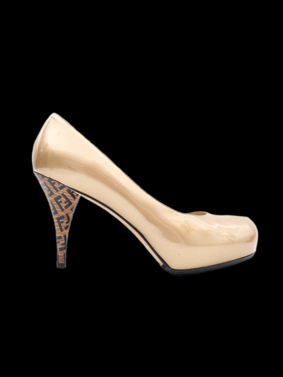 Excellent Fendi Orange Leather High-Heeled Shoes Size 37.5