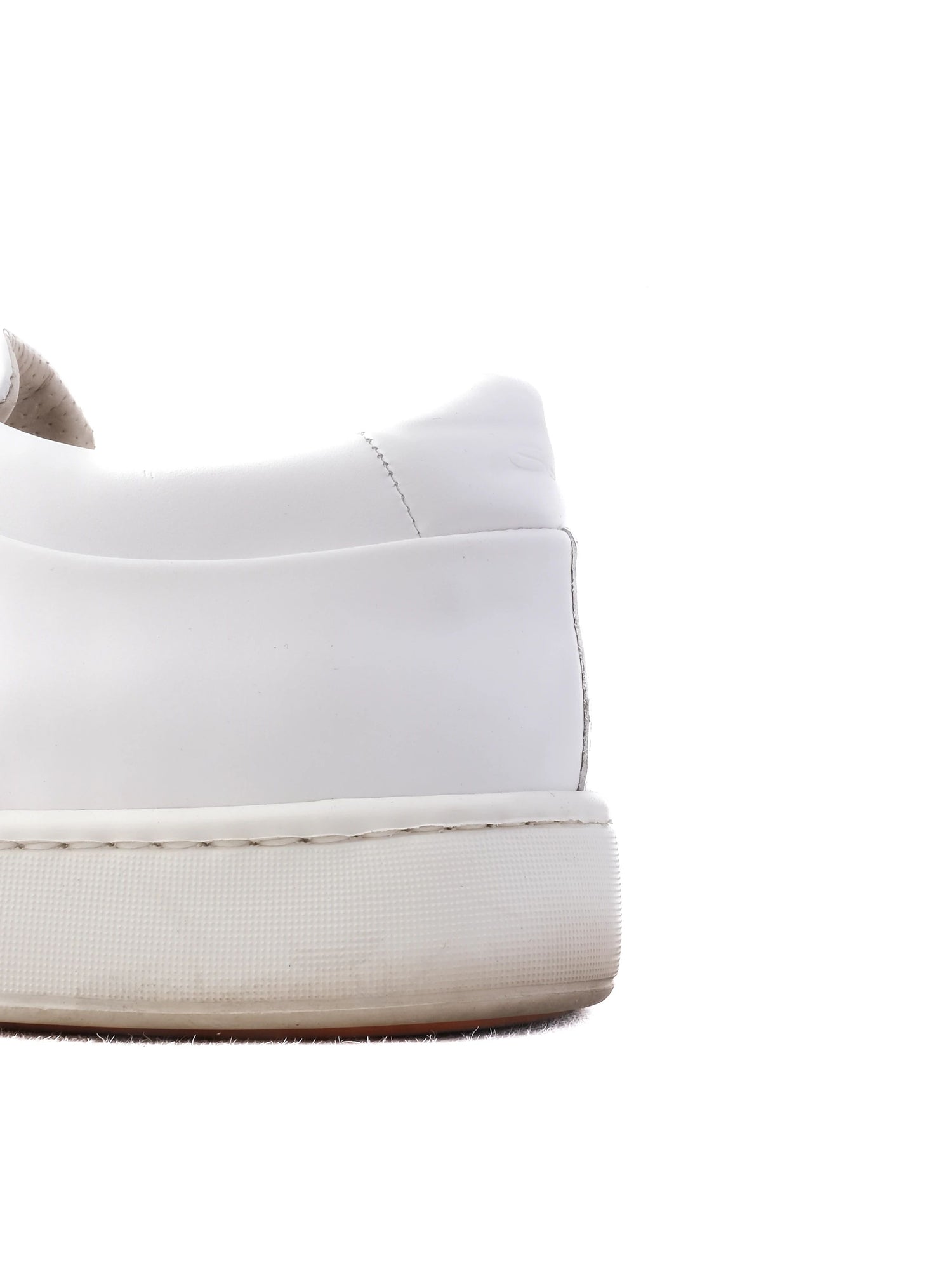 Excellent Santoni White Leather Slip-On Sneakers Size 39 Women